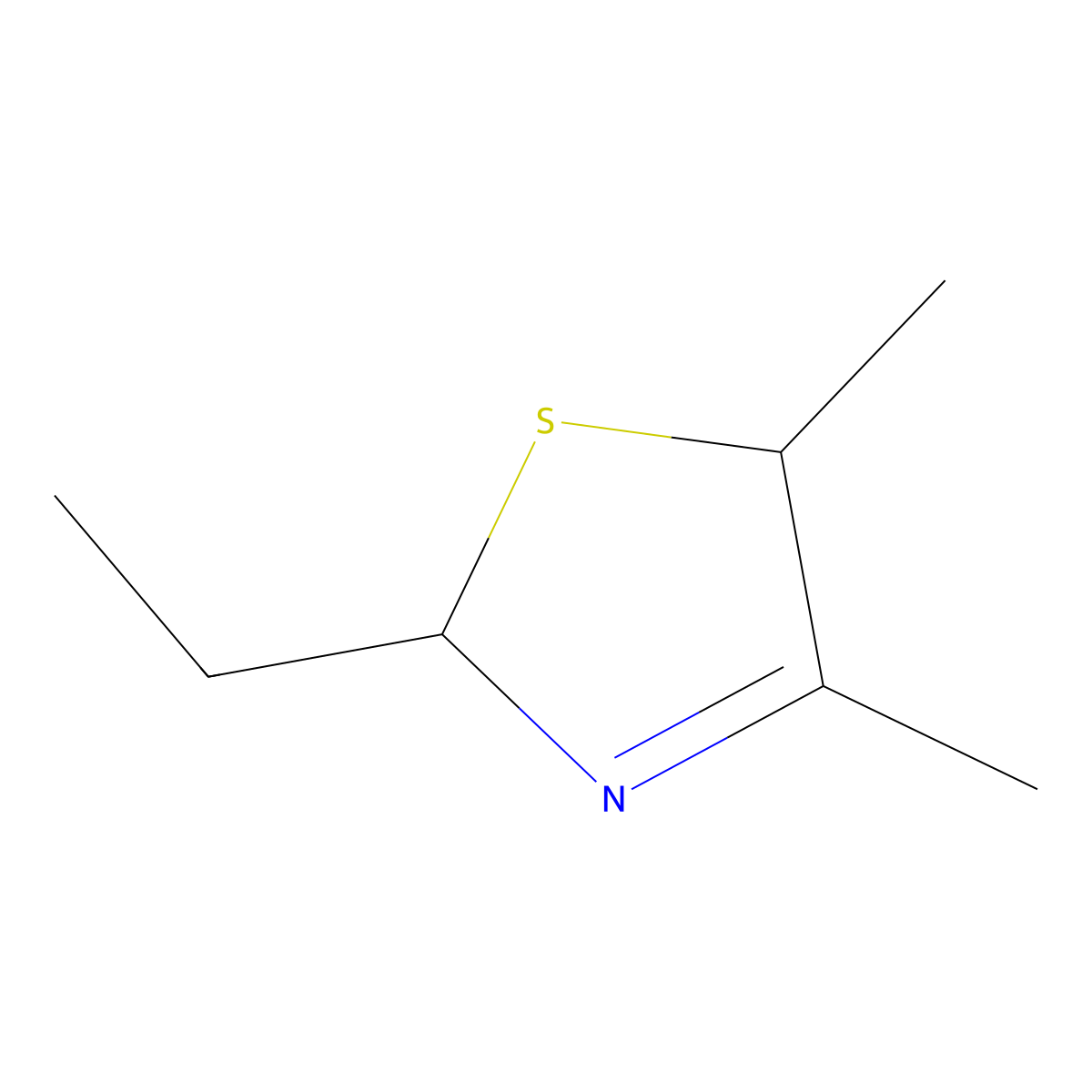2-Ethyl-4,5-dimethyl-3-thiazoline molecular structure, CAS 76788-46-0