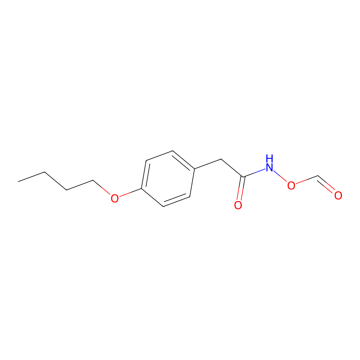 Hydroxylamine, N-(p-butoxyphenylacetyl)-O-formyl- molecular structure, CAS 76790-19-7