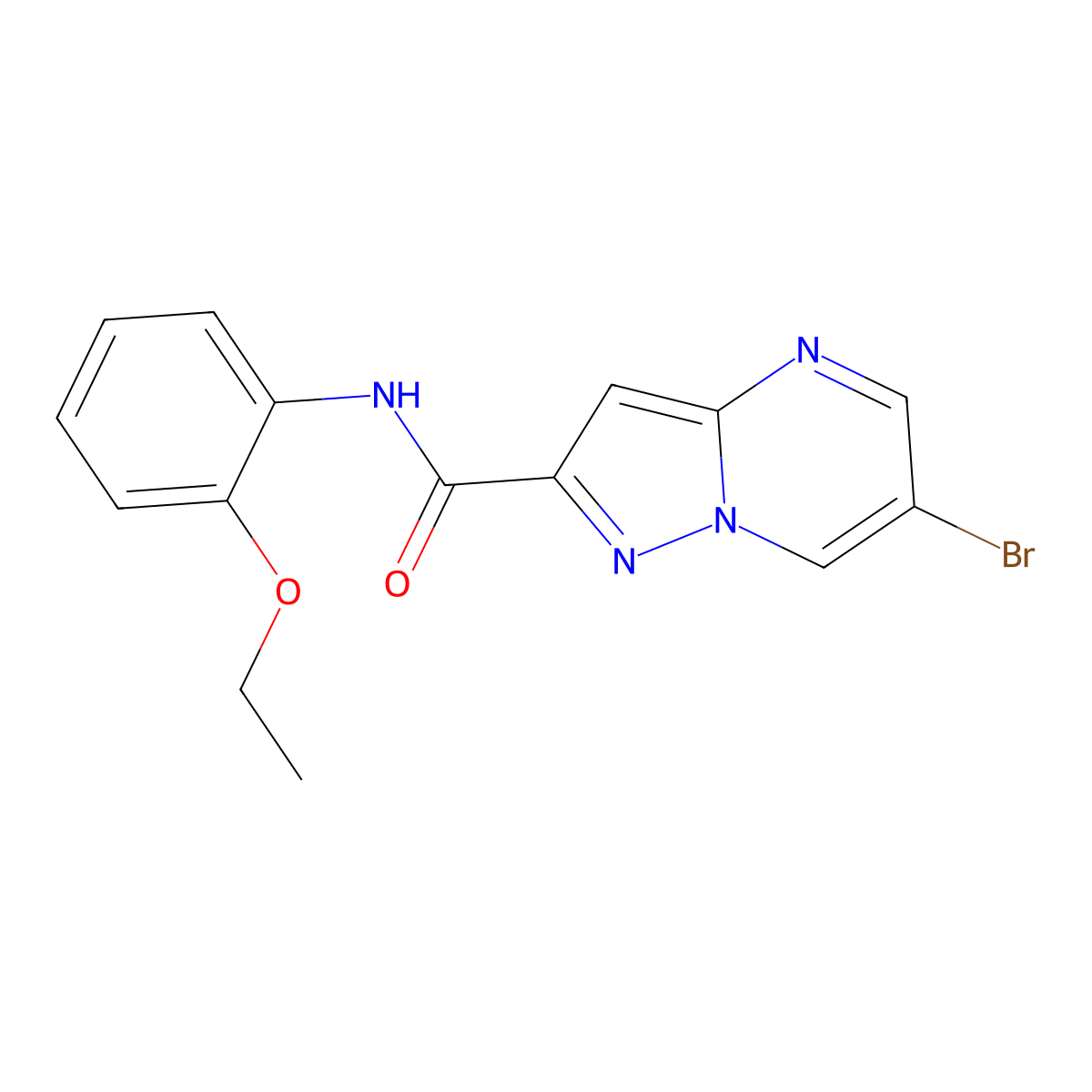 6-bromo-N-(2-ethoxyphenyl)pyrazolo[1,5-a]pyrimidine-2-carboxamide molecular structure, CAS 767981-29-3