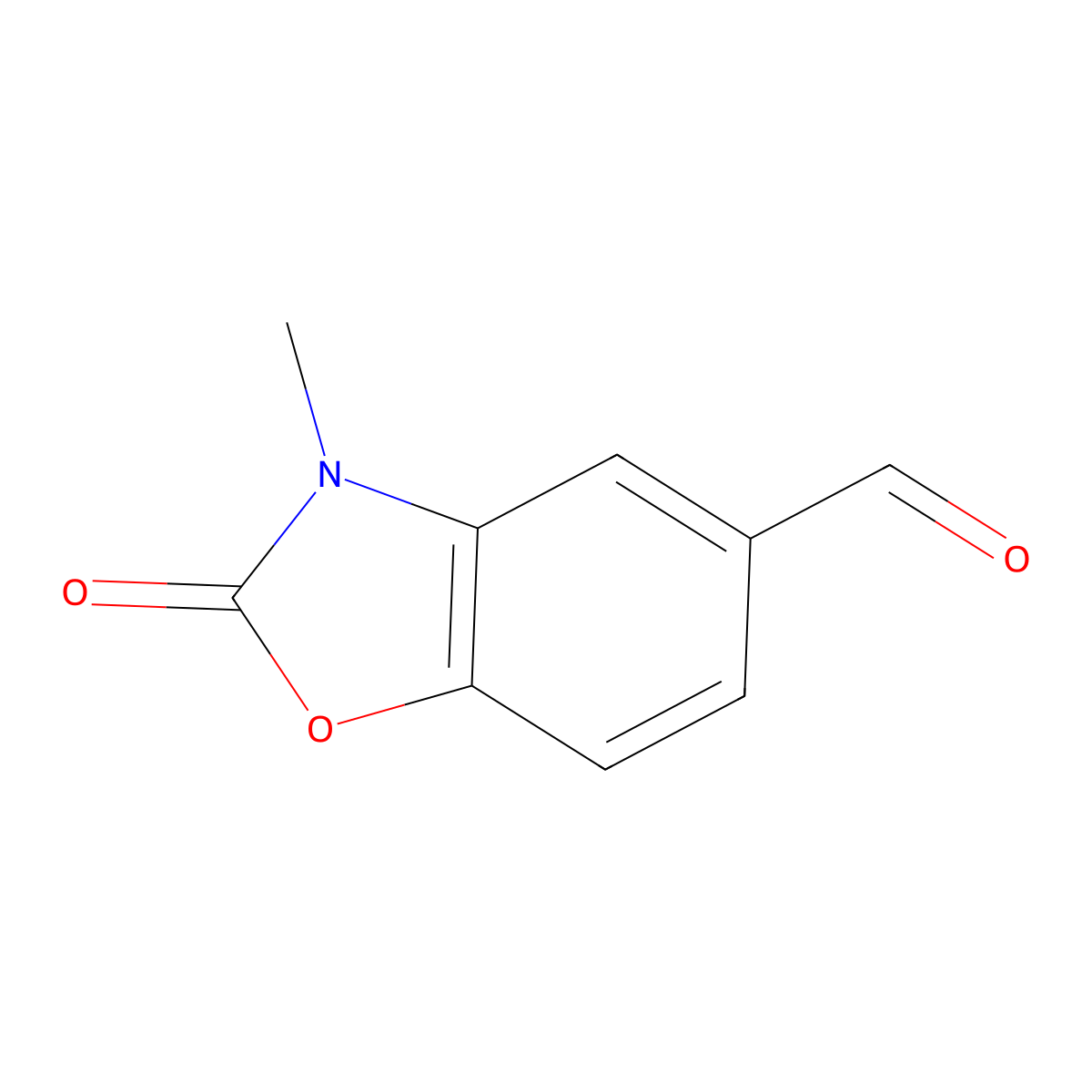 3-Methyl-2-oxo-2,3-dihydro-1,3-benzoxazole-5-carbaldehyde molecular structure, CAS 76799-25-2
