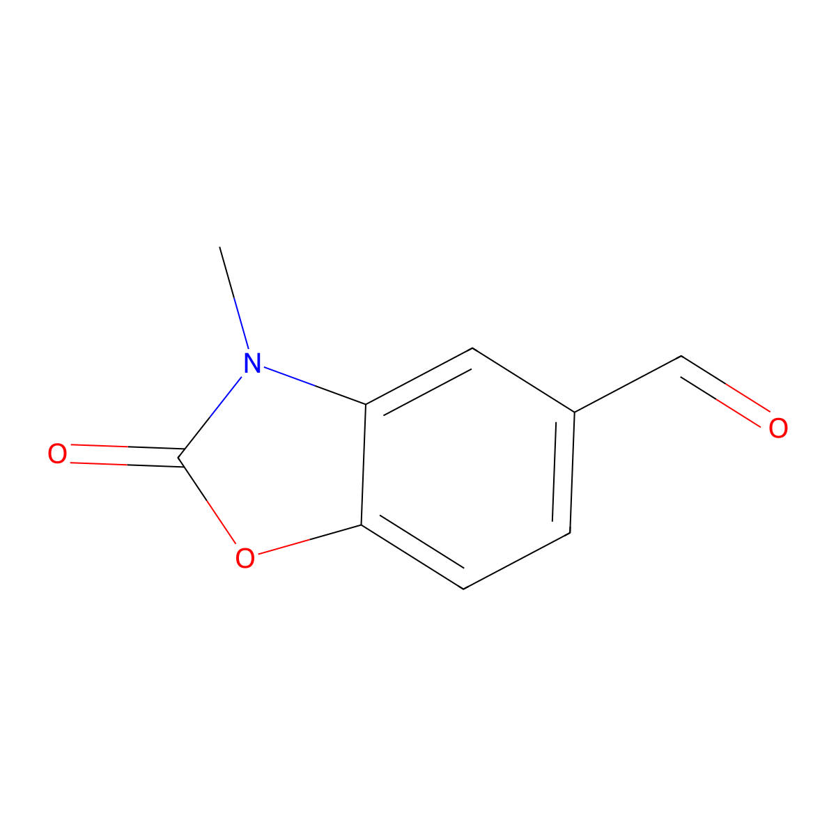3-Methyl-2-oxo-2,3-dihydro-1,3-benzoxazole-5-carbaldehyde molecular structure, CAS 76799-25-2