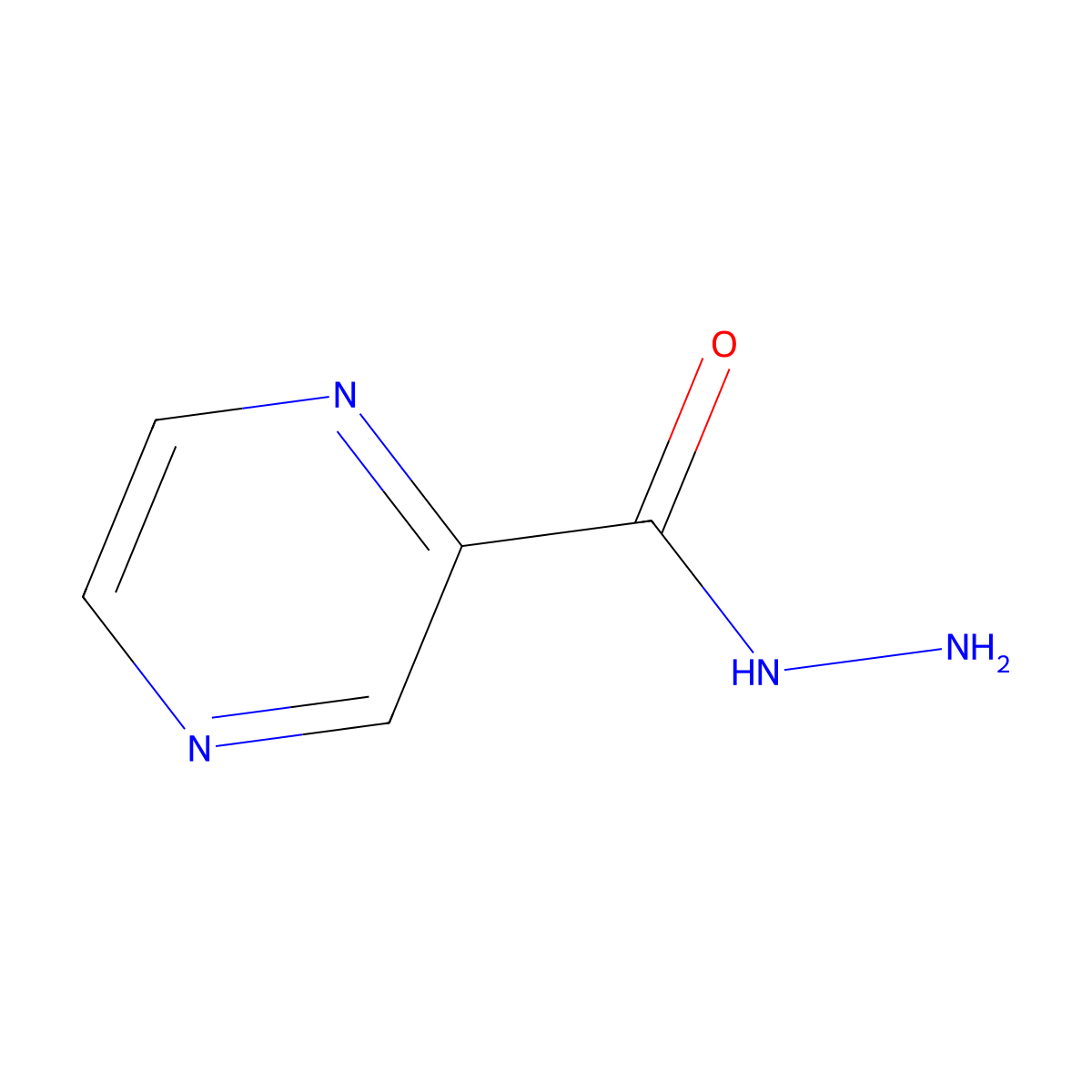 Pyrazine-2-Carboxylic Acid Hydrazide molecular structure, CAS 768-05-8