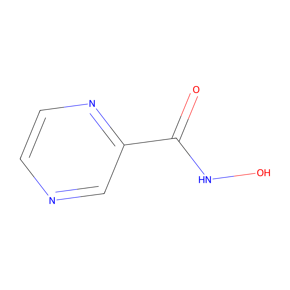 Pyrazinecarbohydroxamic acid molecular structure, CAS 768-06-9