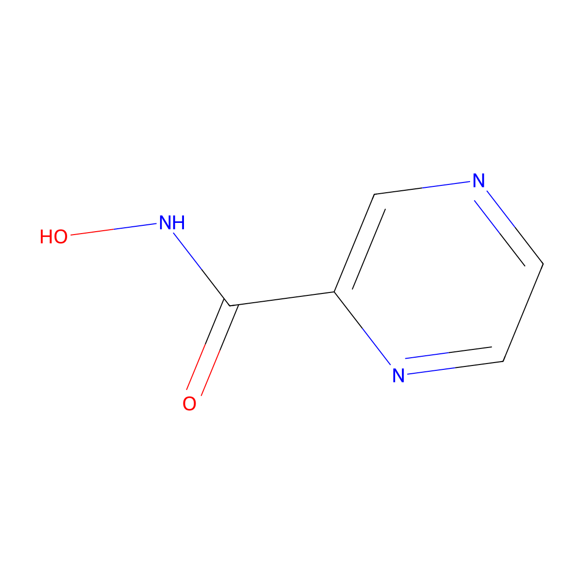Pyrazinecarbohydroxamic acid molecular structure, CAS 768-06-9