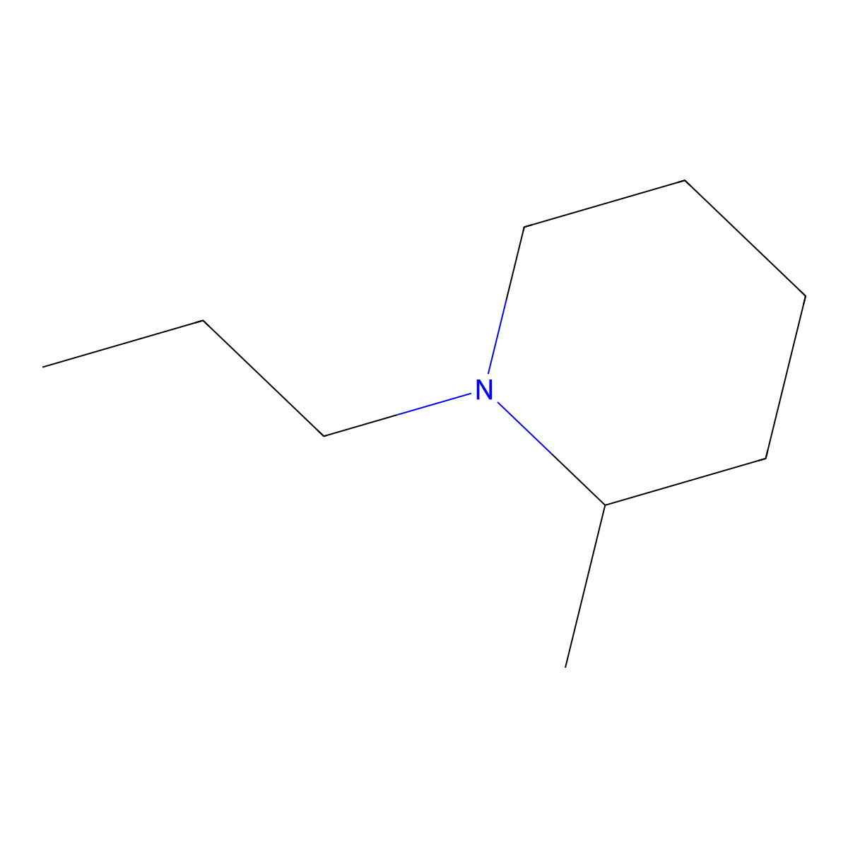 2-Methyl-1-propylpiperidine molecular structure, CAS 768-07-0