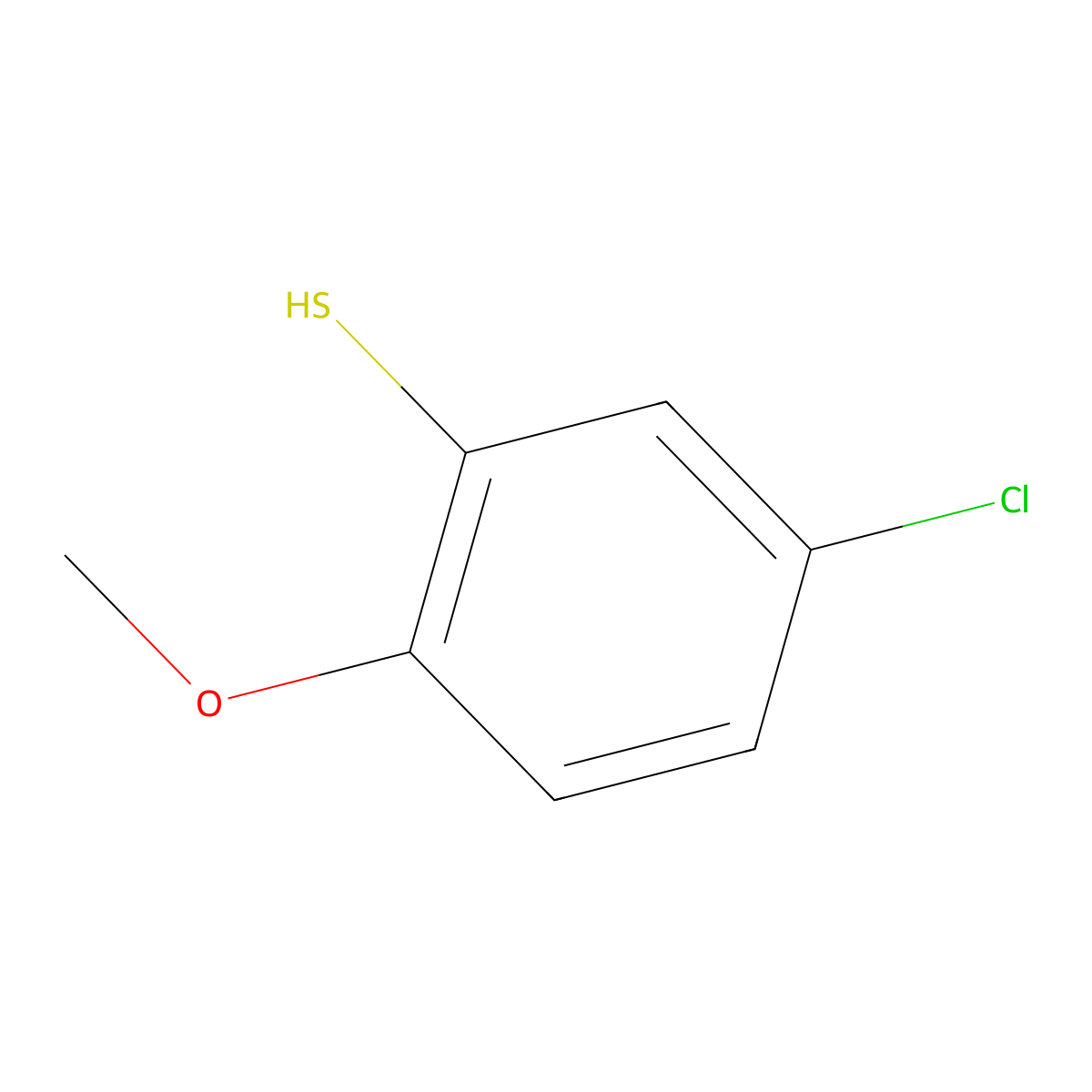 5-Chloro-2-methoxybenzene-1-thiol molecular structure, CAS 768-13-8
