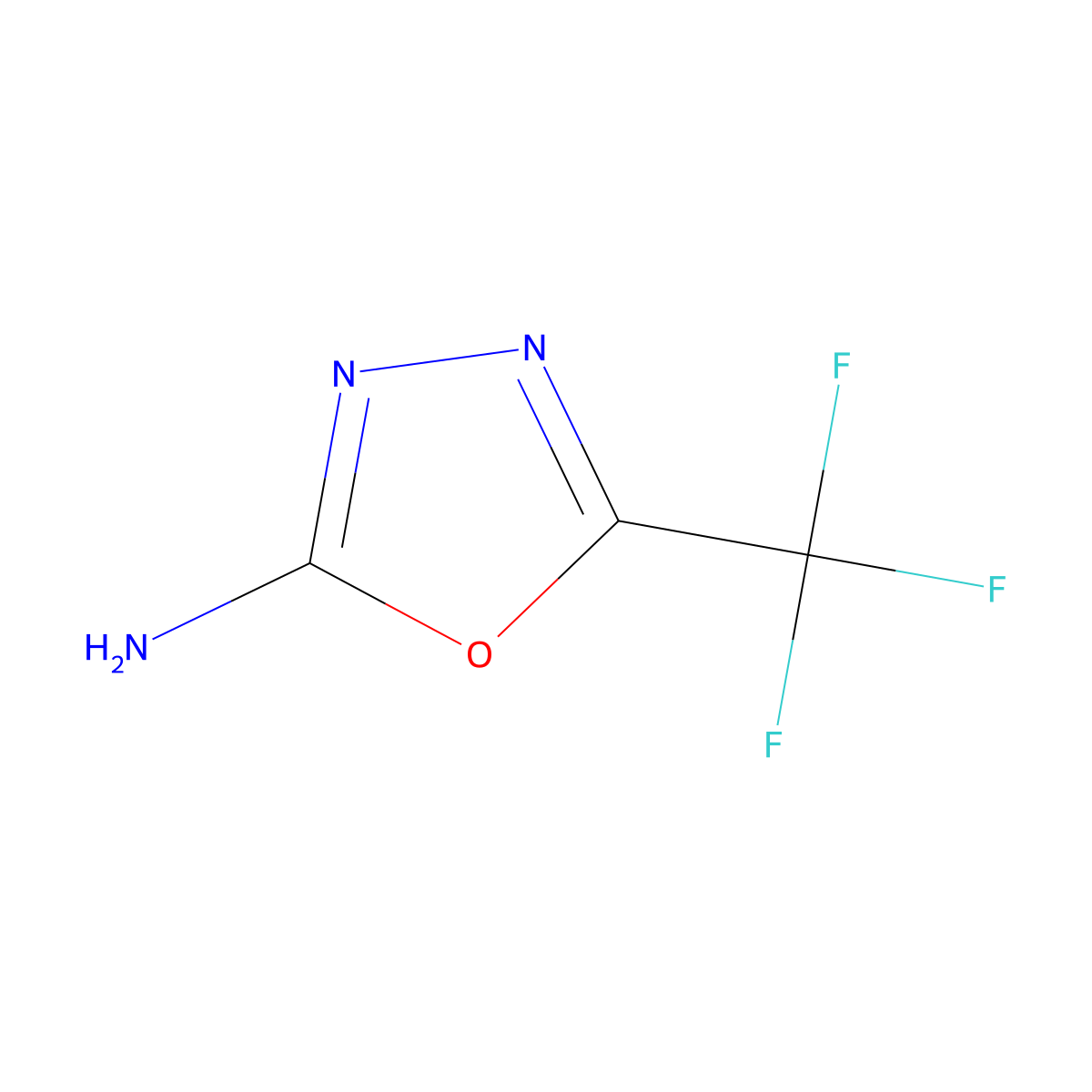 5-(Trifluoromethyl)-1,3,4-oxadiazol-2-amine molecular structure, CAS 768-29-6
