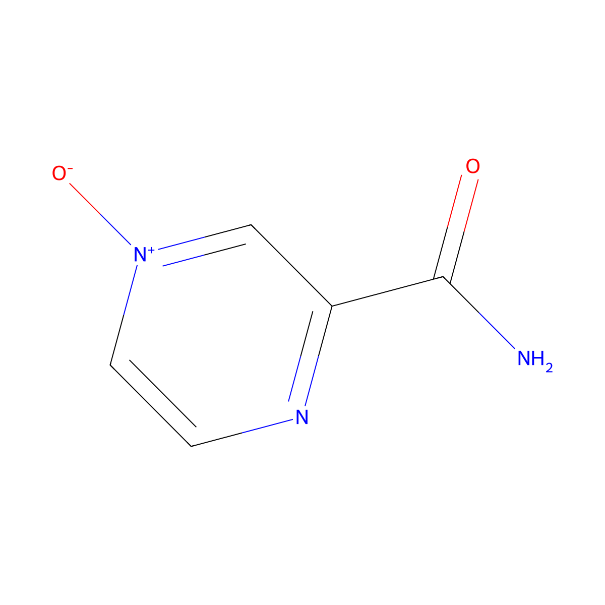 2-Pyrazinecarboxamide, 4-oxide molecular structure, CAS 768-36-5