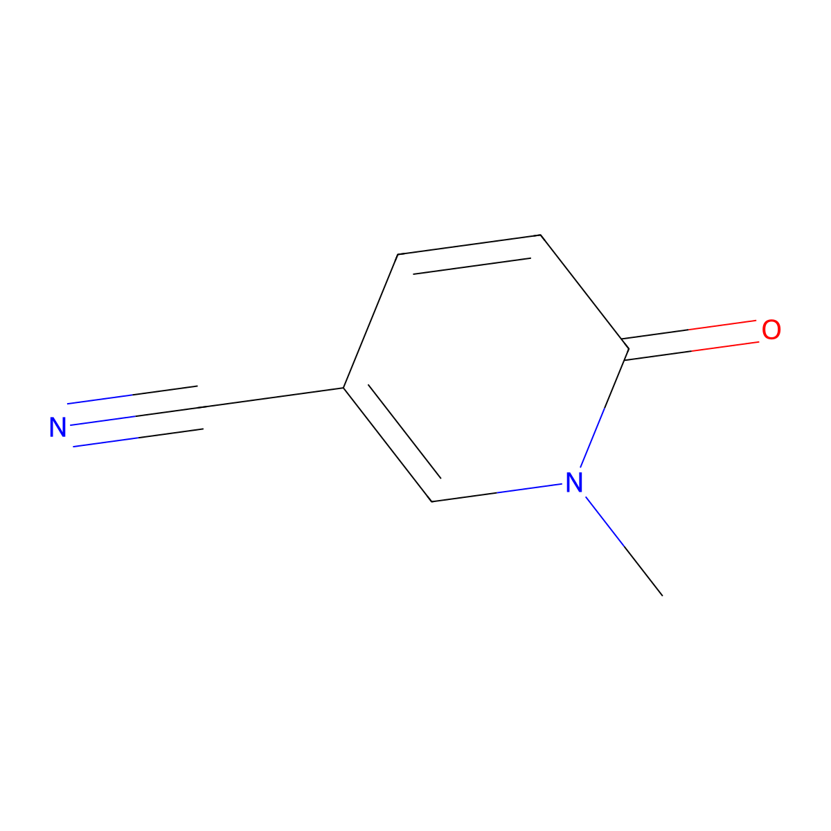 1,6-Dihydro-1-methyl-6-oxo-3-pyridinecarbonitrile molecular structure, CAS 768-45-6