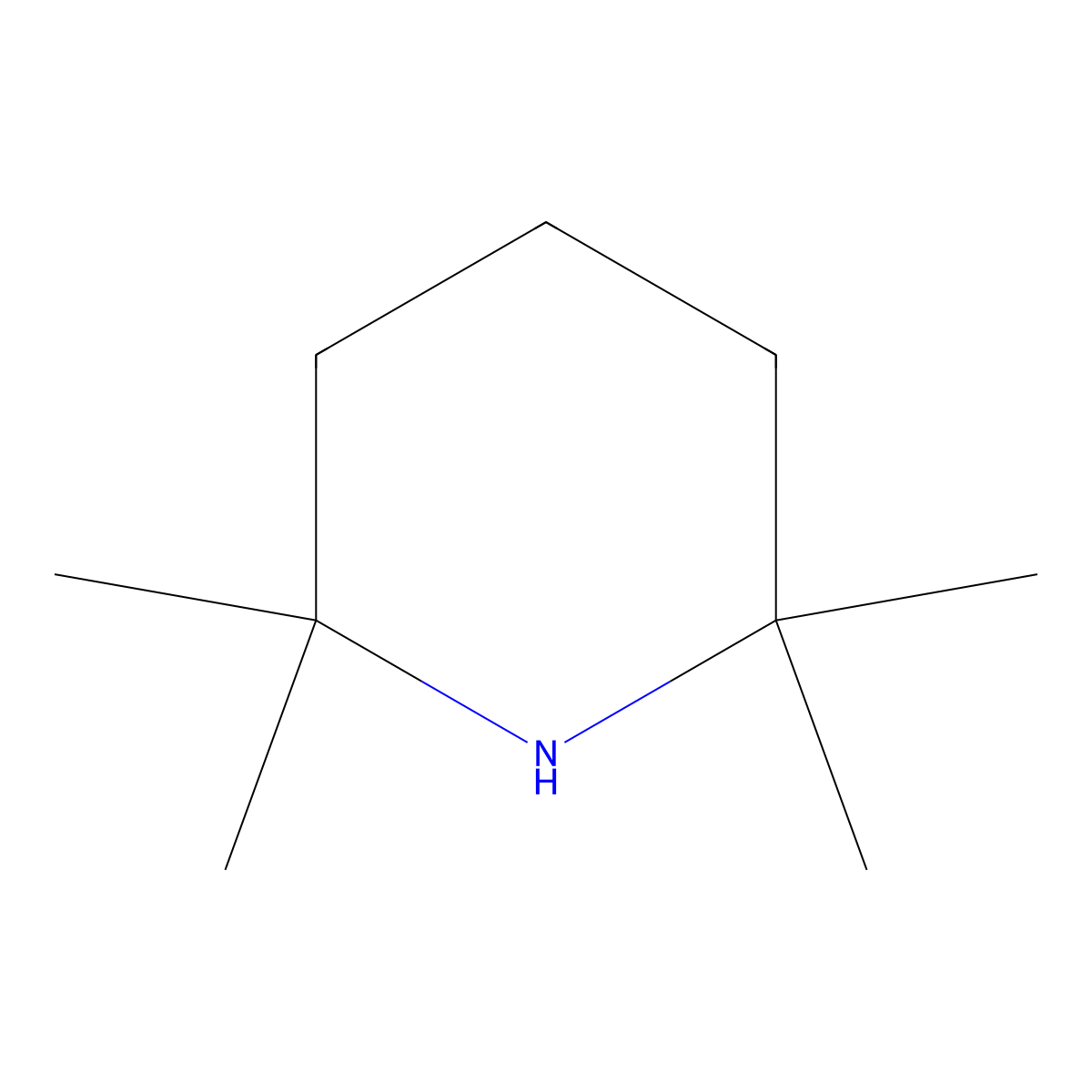 2,2,6,6-Tetramethylpiperidine molecular structure, CAS 768-66-1