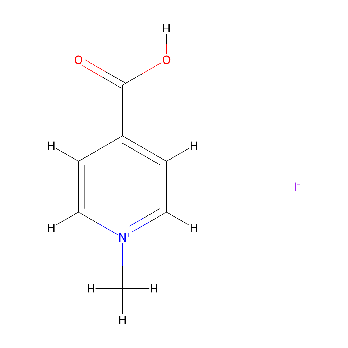 4-Carboxy-1-methylpyridin-1-ium iodide molecular structure, CAS 7680-58-2
