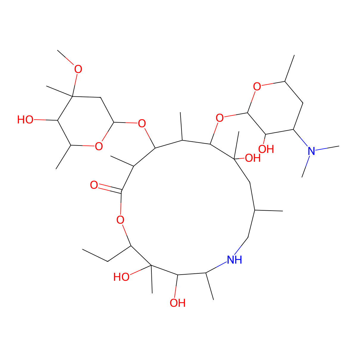 9-Deoxo-9a-aza-9a-homoerythromycin A molecular structure, CAS 76801-85-9