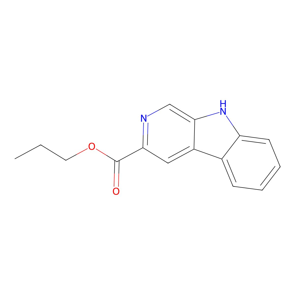 Propyl beta-carboline-3-carboxylate molecular structure, CAS 76808-18-9