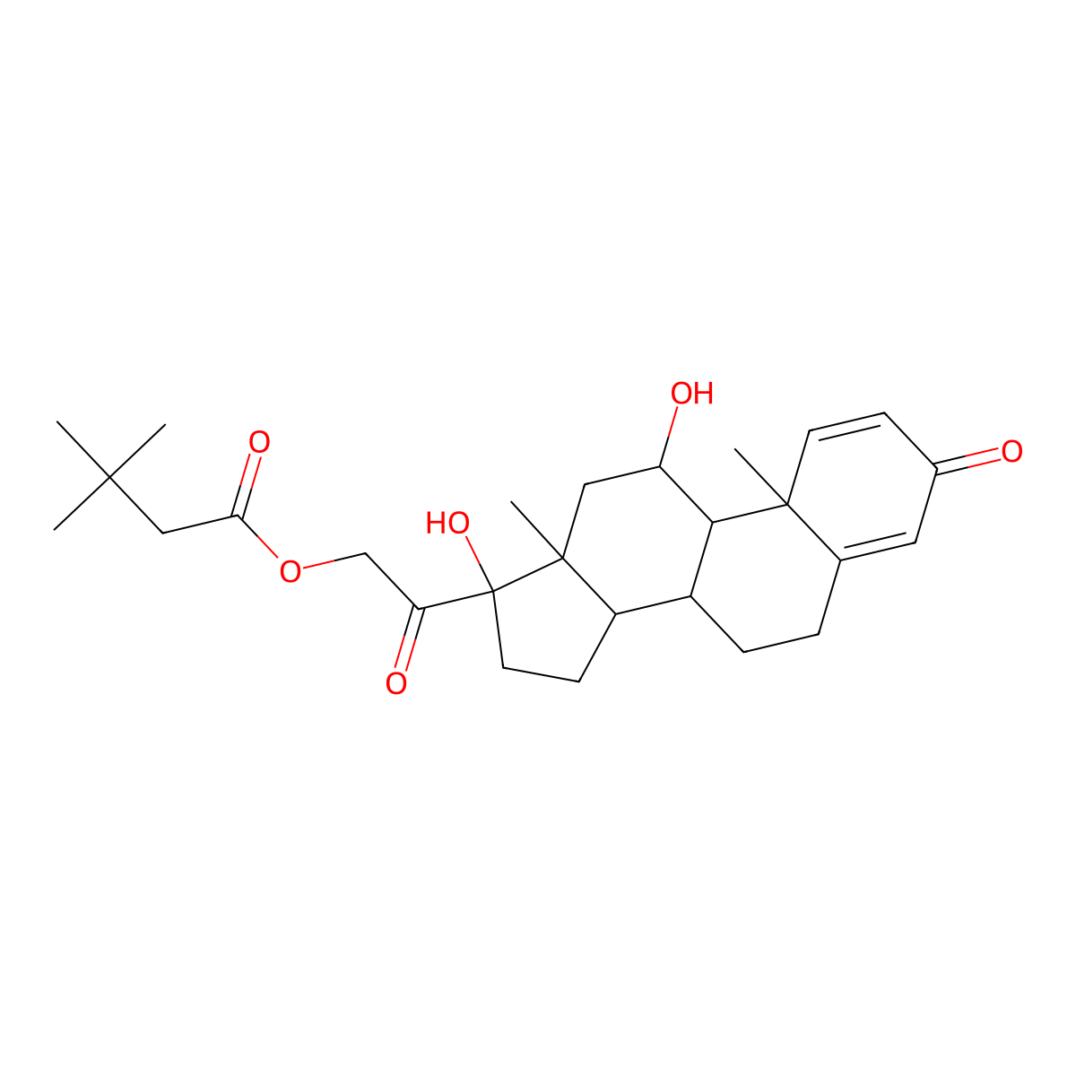 Prednisolone Tebutate molecular structure, CAS 7681-14-3