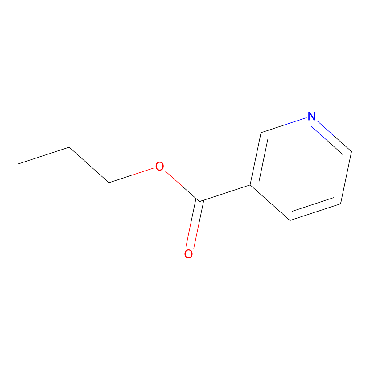 Propyl nicotinate molecular structure, CAS 7681-15-4