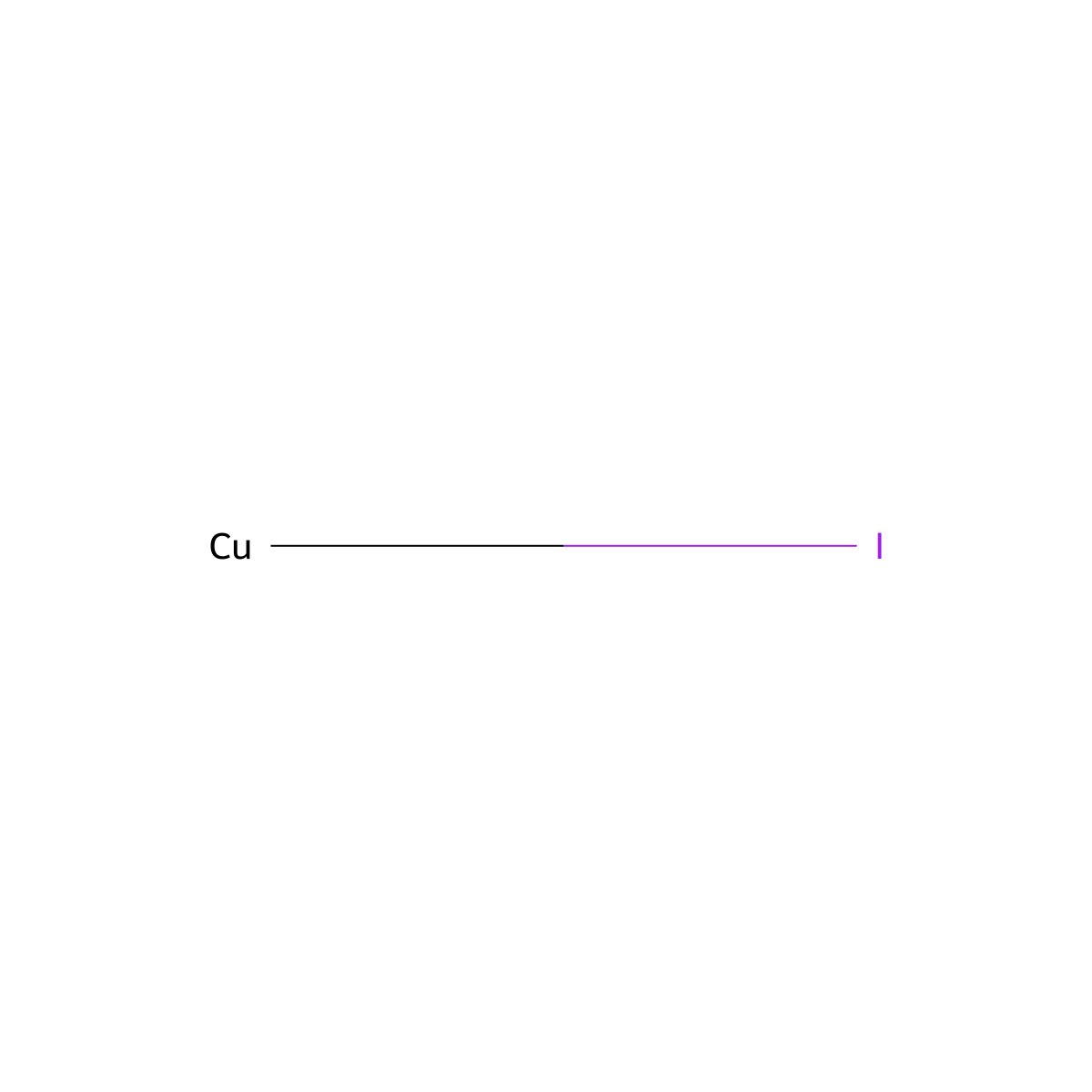 Copper(1+) iodide; Copper(I) iodide; Cuprous iodide; Cuprous iodide (CuI) molecular structure, CAS 7681-65-4