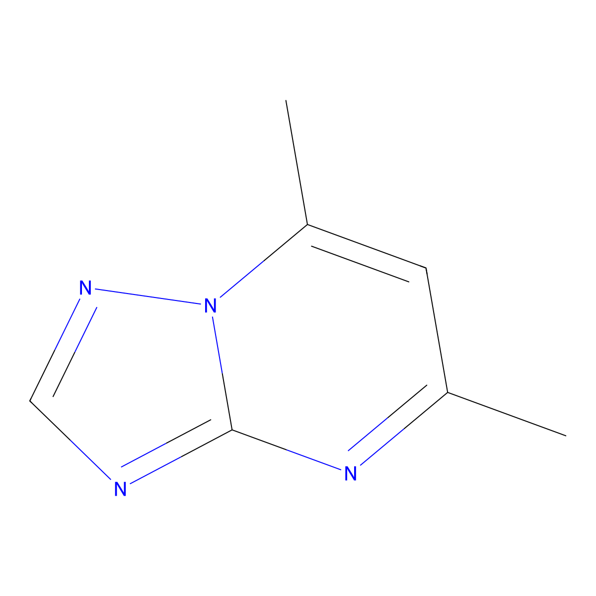 5,7-Dimethyl(1,2,4)triazolo(1,5-a)pyrimidine molecular structure, CAS 7681-99-4