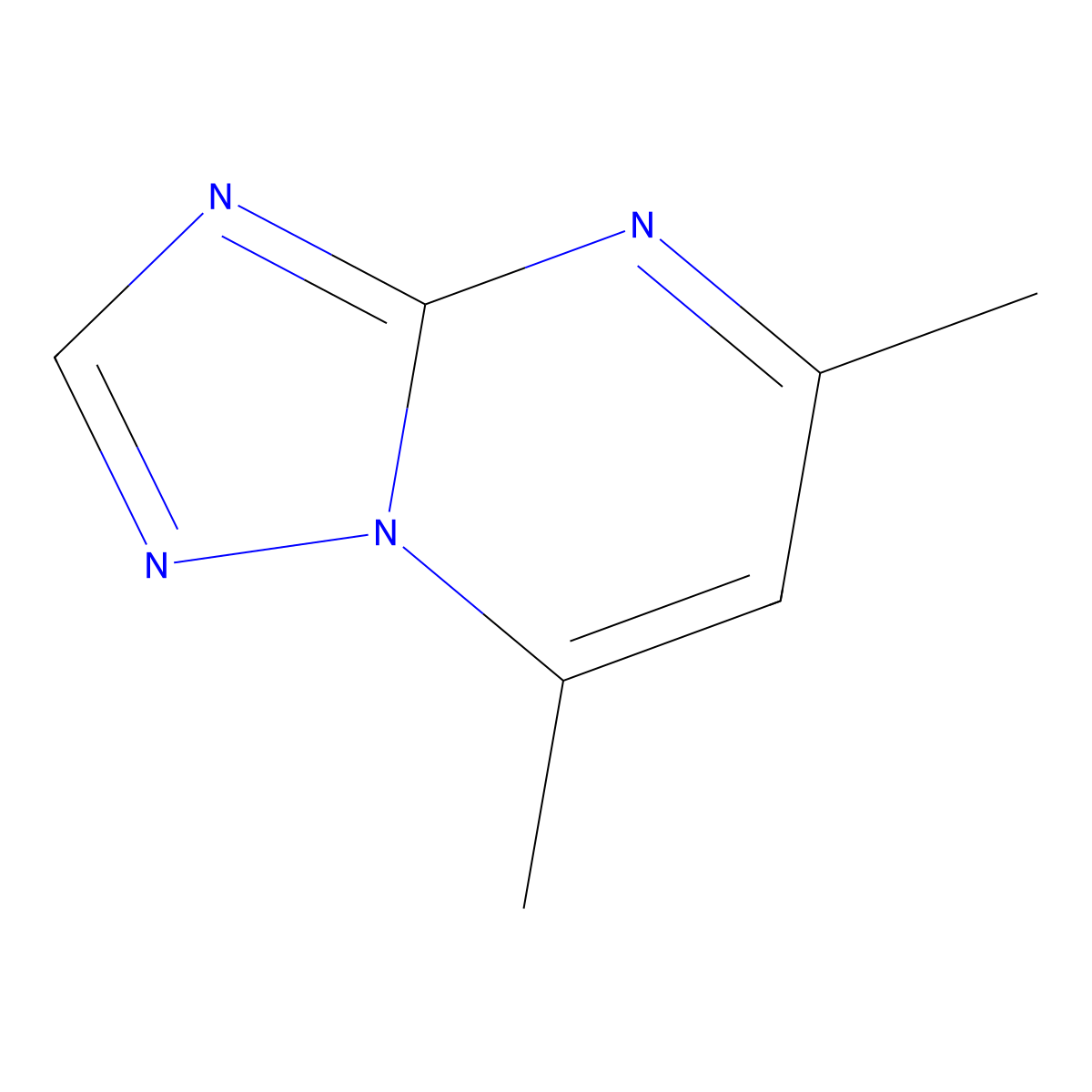 5,7-Dimethyl(1,2,4)triazolo(1,5-a)pyrimidine molecular structure, CAS 7681-99-4