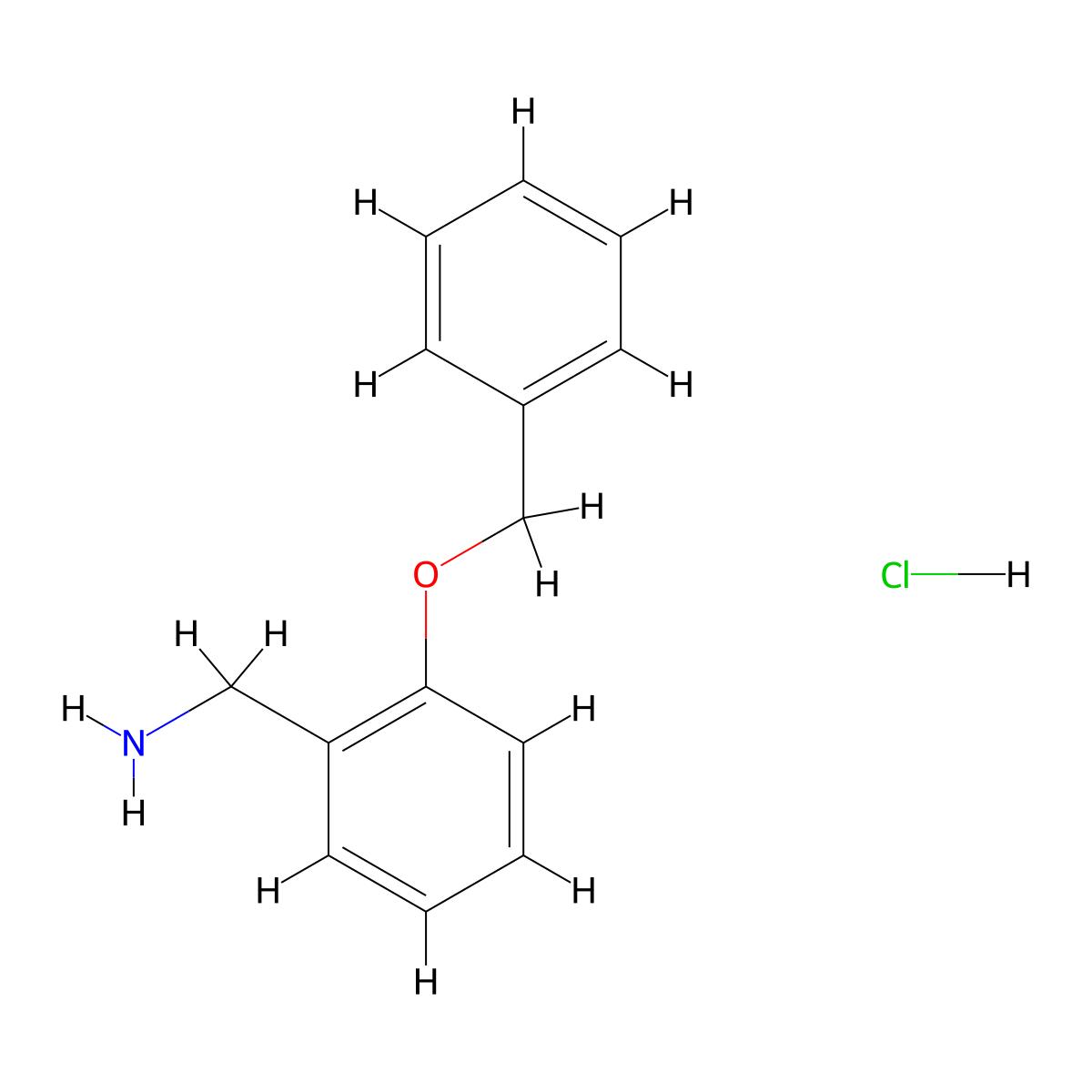 [2-(Benzyloxy)phenyl]methanamine hydrochloride molecular structure, CAS 76813-80-4