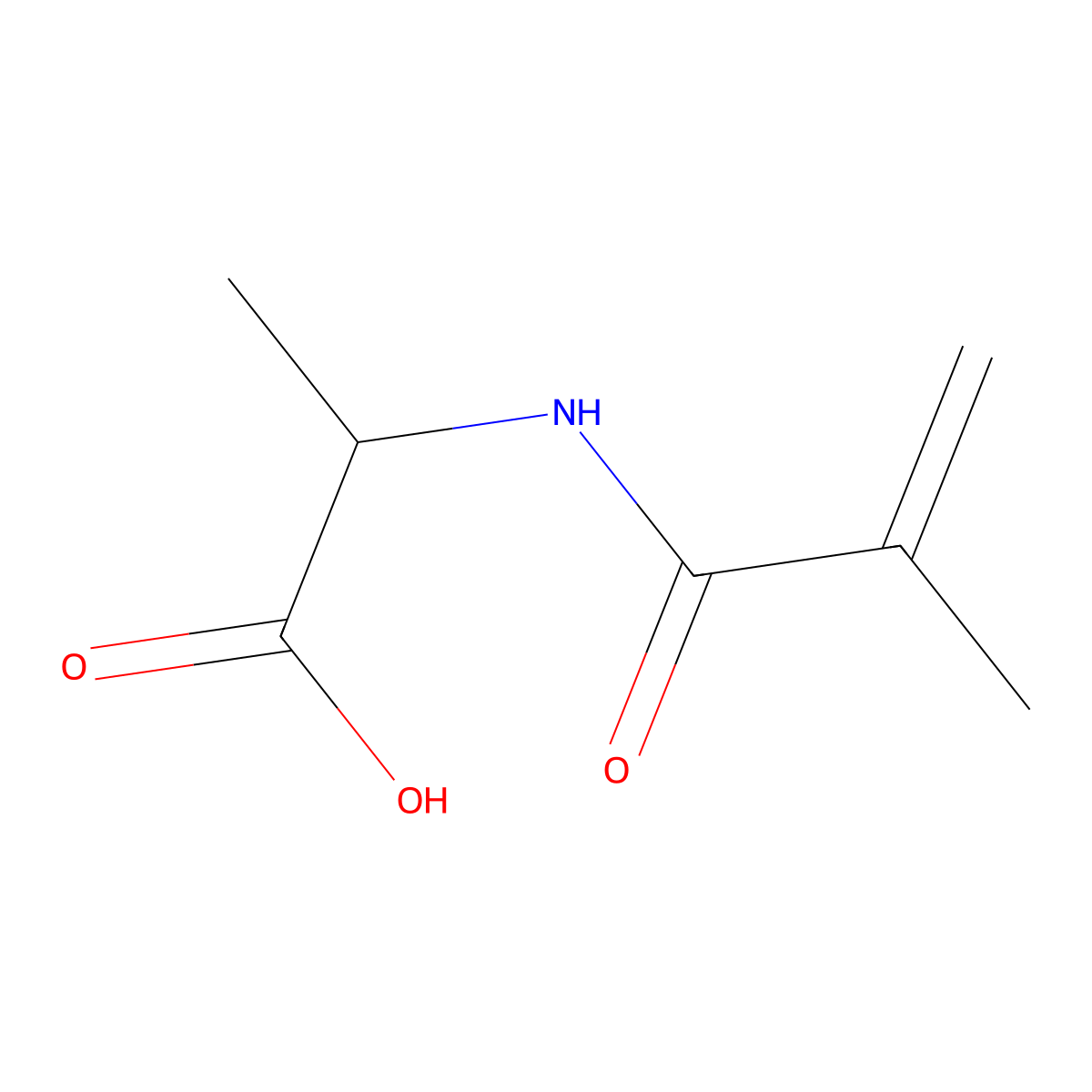 2-(2-Methylprop-2-enoylamino)propanoic acid molecular structure, CAS 7682-06-6