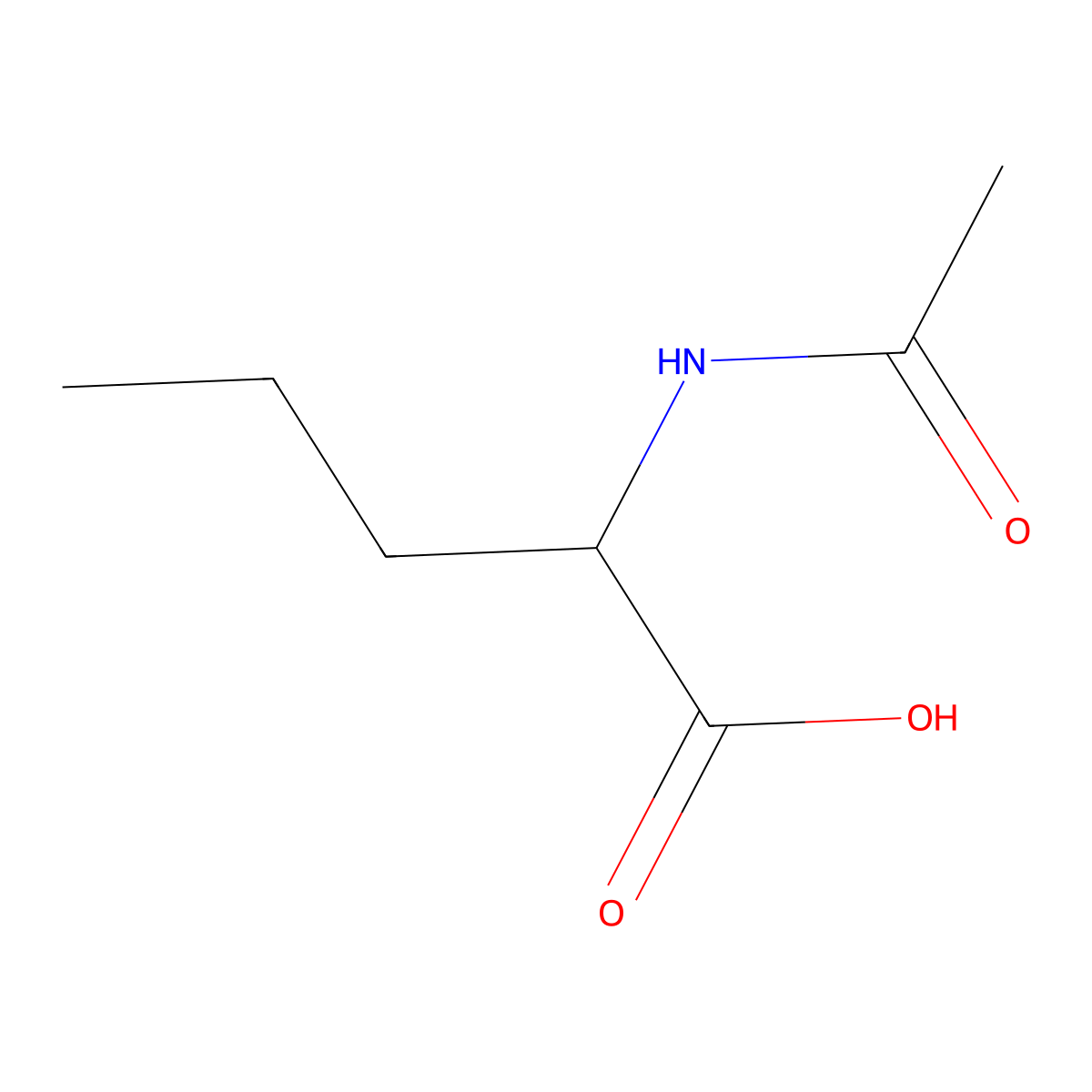 2-Acetamidopentanoic acid molecular structure, CAS 7682-15-7