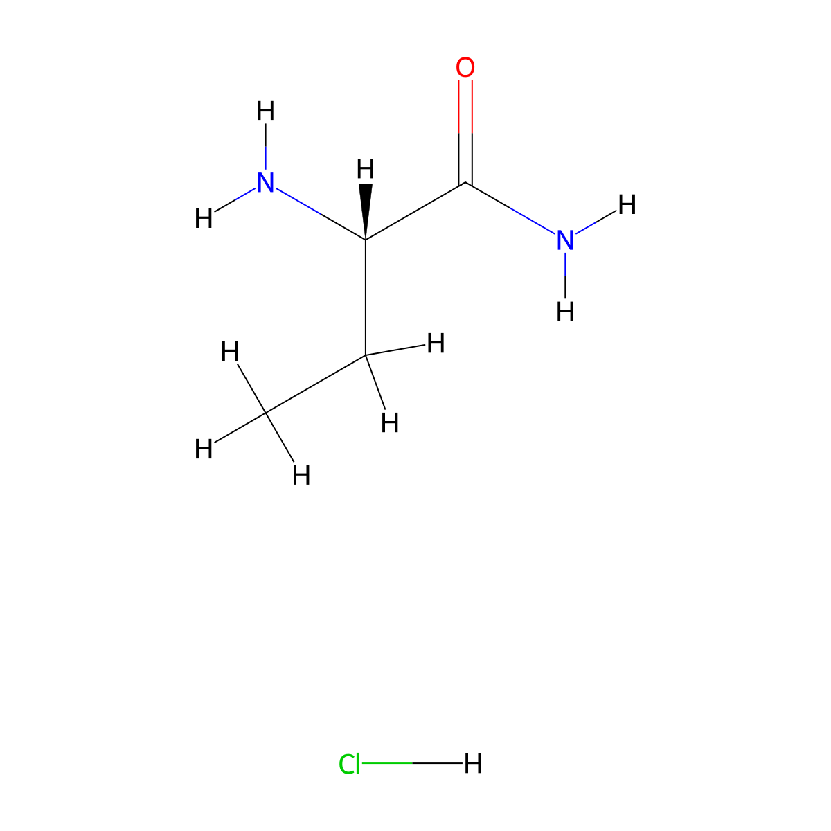 (2S)-2-Aminobutanamide hydrochloride molecular structure, CAS 7682-20-4