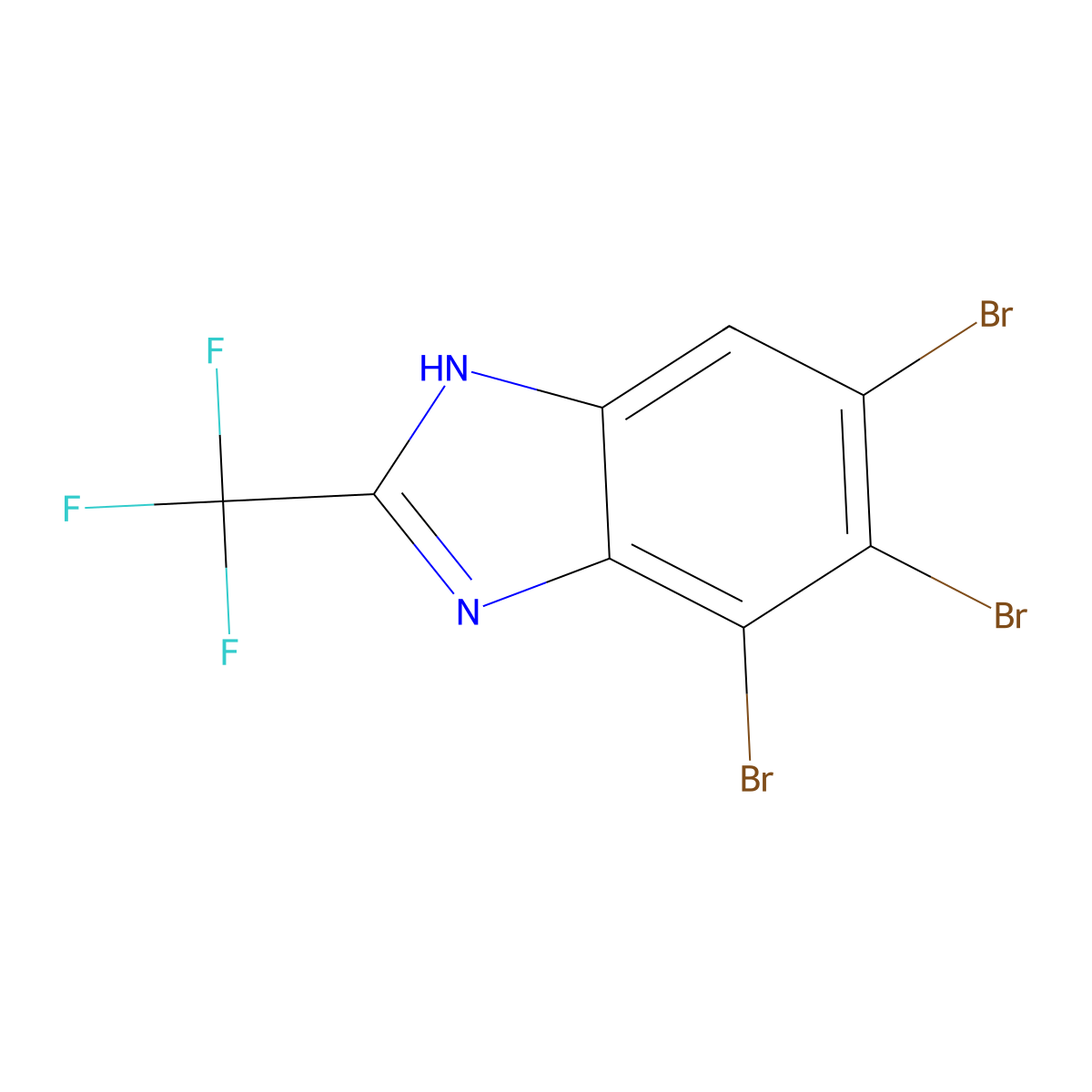 Benzimidazole, 4,5,6-tribromo-2-(trifluoromethyl)- molecular structure, CAS 7682-32-8