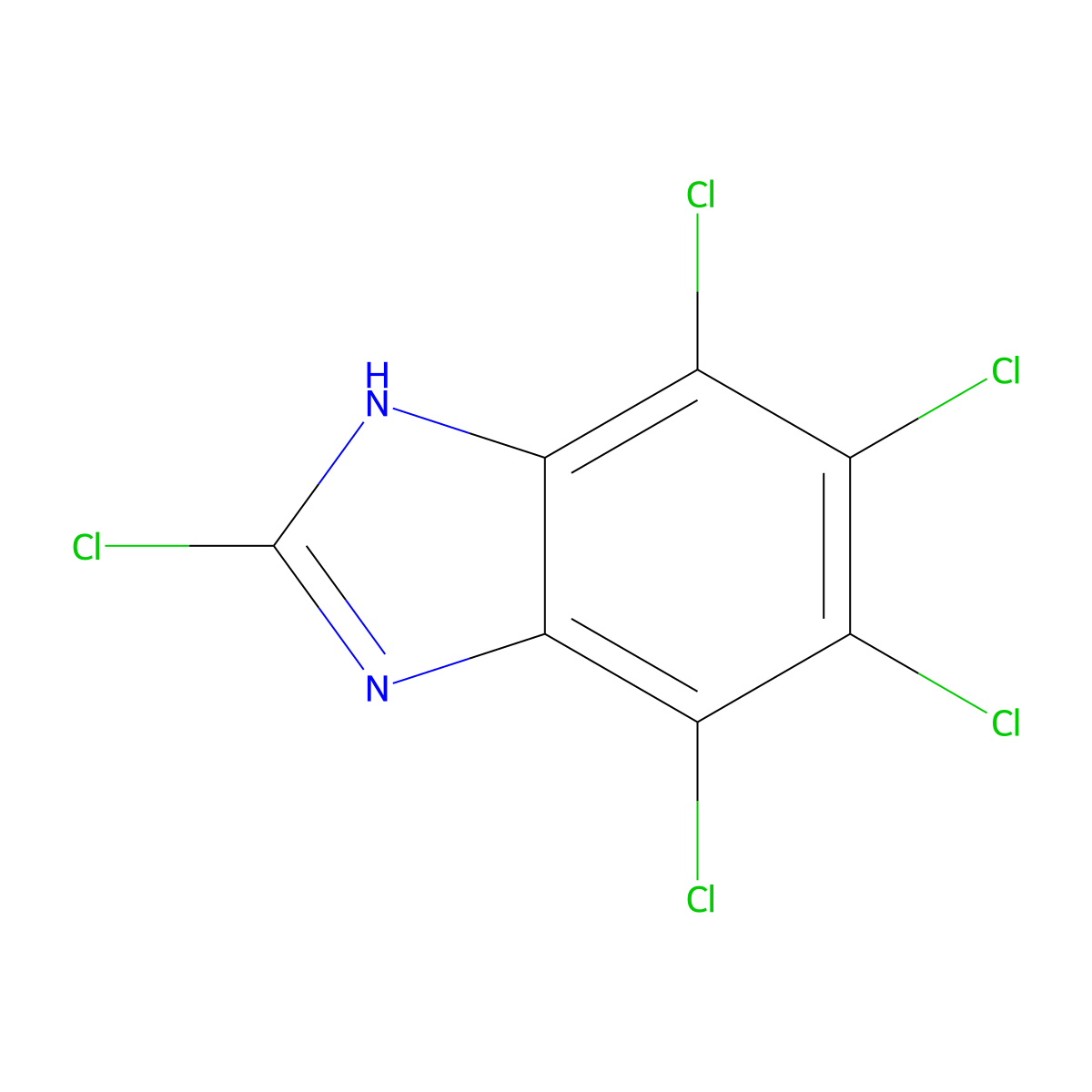 2,4,5,6,7-pentachloro-1H-benzimidazole molecular structure, CAS 7682-34-0