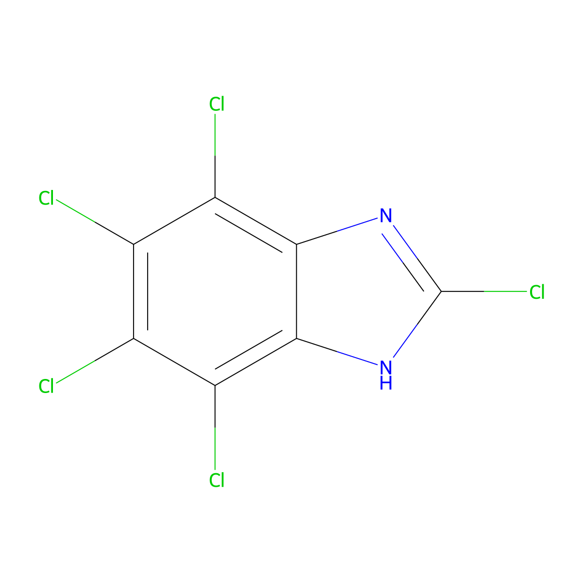 2,4,5,6,7-pentachloro-1H-benzimidazole molecular structure, CAS 7682-34-0