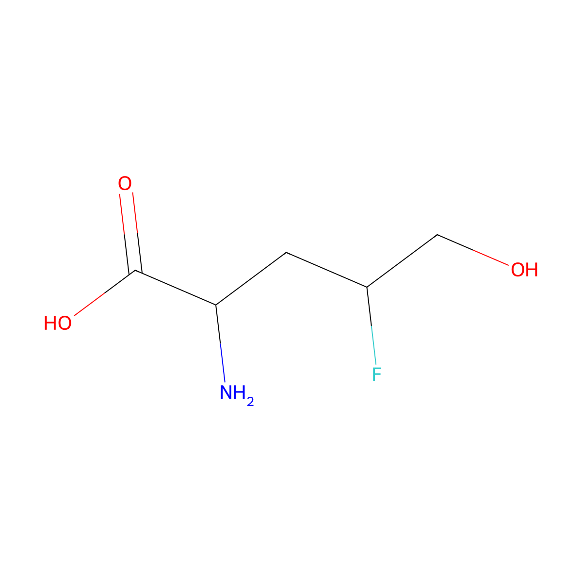 4-Fluoro-5-hydroxynorvaline molecular structure, CAS 7682-61-3