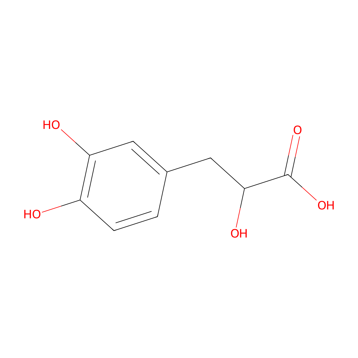 Danshensu molecular structure, CAS 76822-21-4