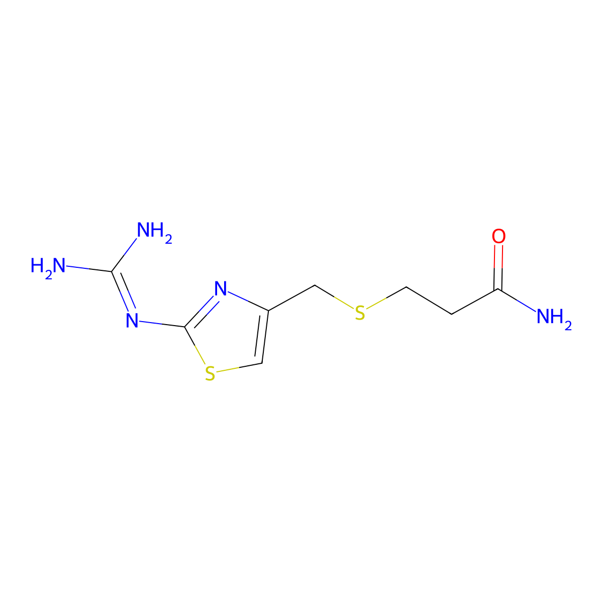 Famotidine propanamide molecular structure, CAS 76824-16-3