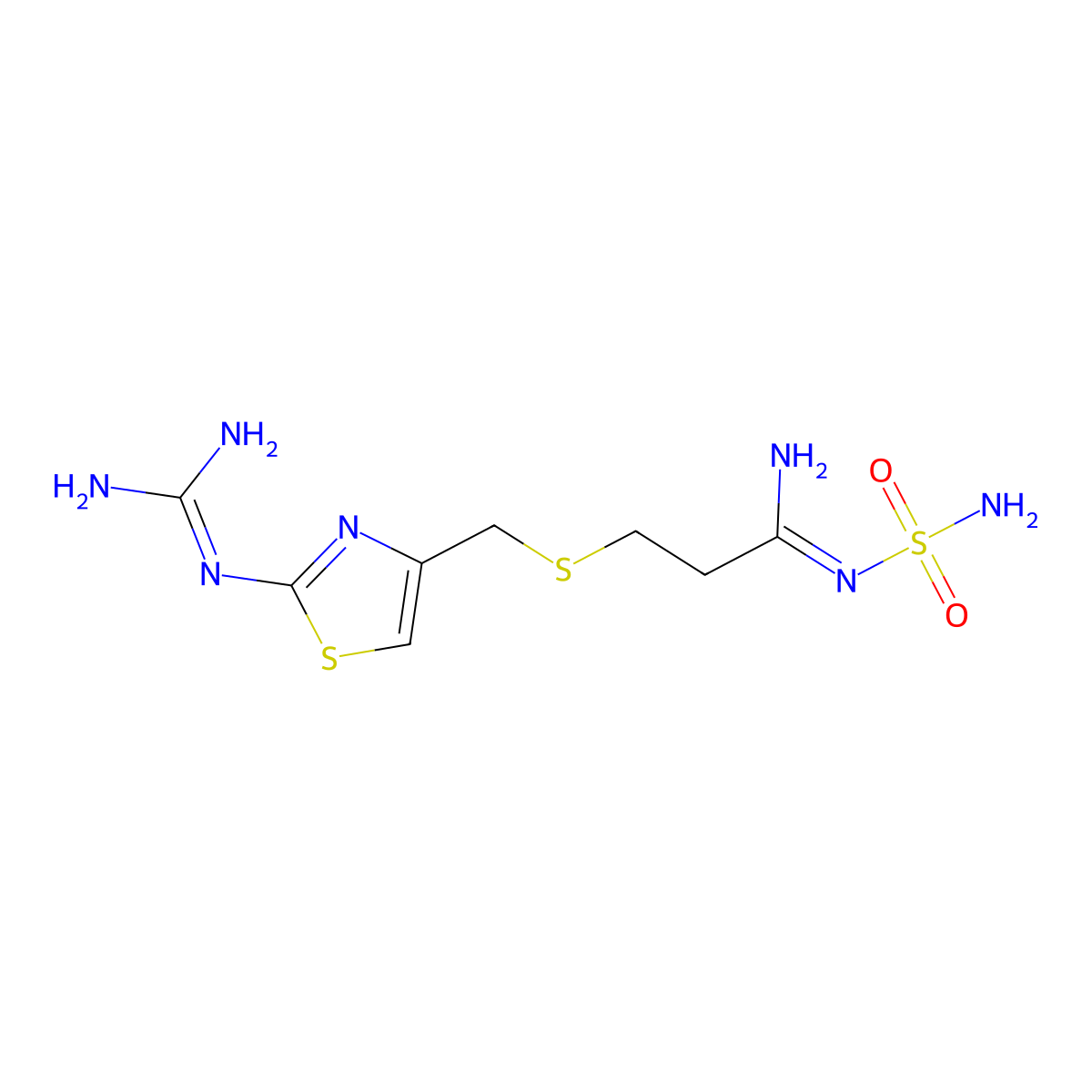 Famotidine molecular structure, CAS 76824-35-6
