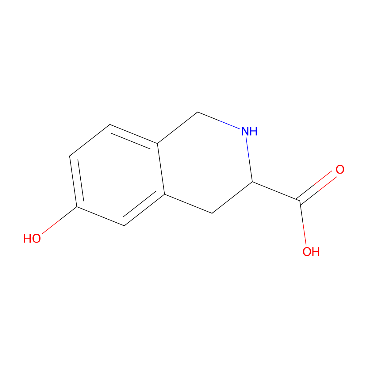 1,2,3,4-Tetrahydro-6-hydroxy-3-isoquinolinecarboxylic acid molecular structure, CAS 76824-99-2