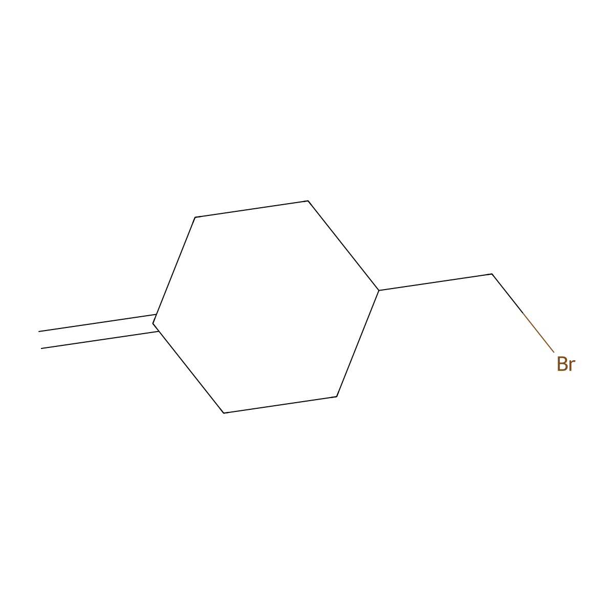 1-(Bromomethyl)-4-methylidenecyclohexane molecular structure, CAS 76825-09-7