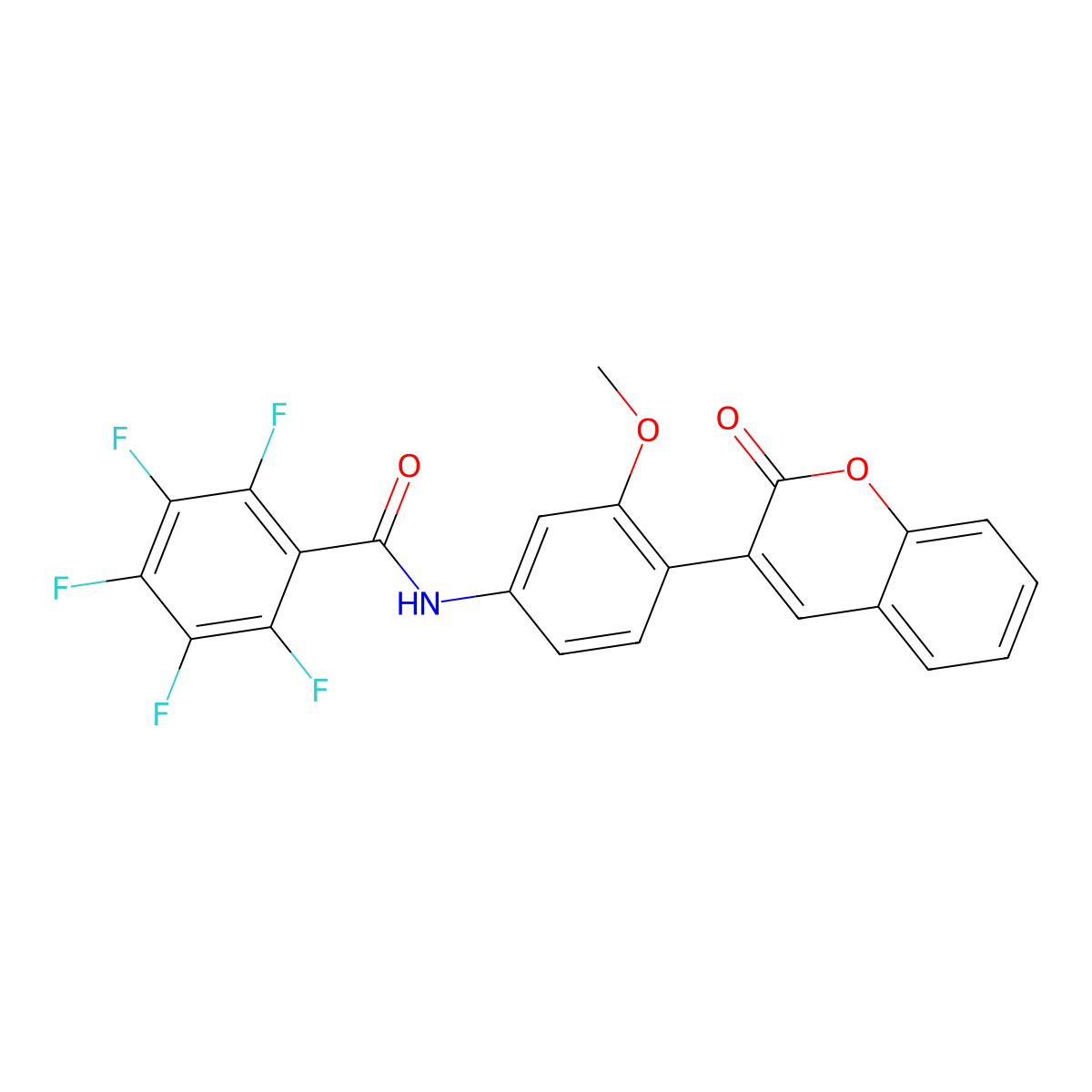2,3,4,5,6-pentafluoro-N-[3-methoxy-4-(2-oxochromen-3-yl)phenyl]benzamide molecular structure, CAS 768287-21-4