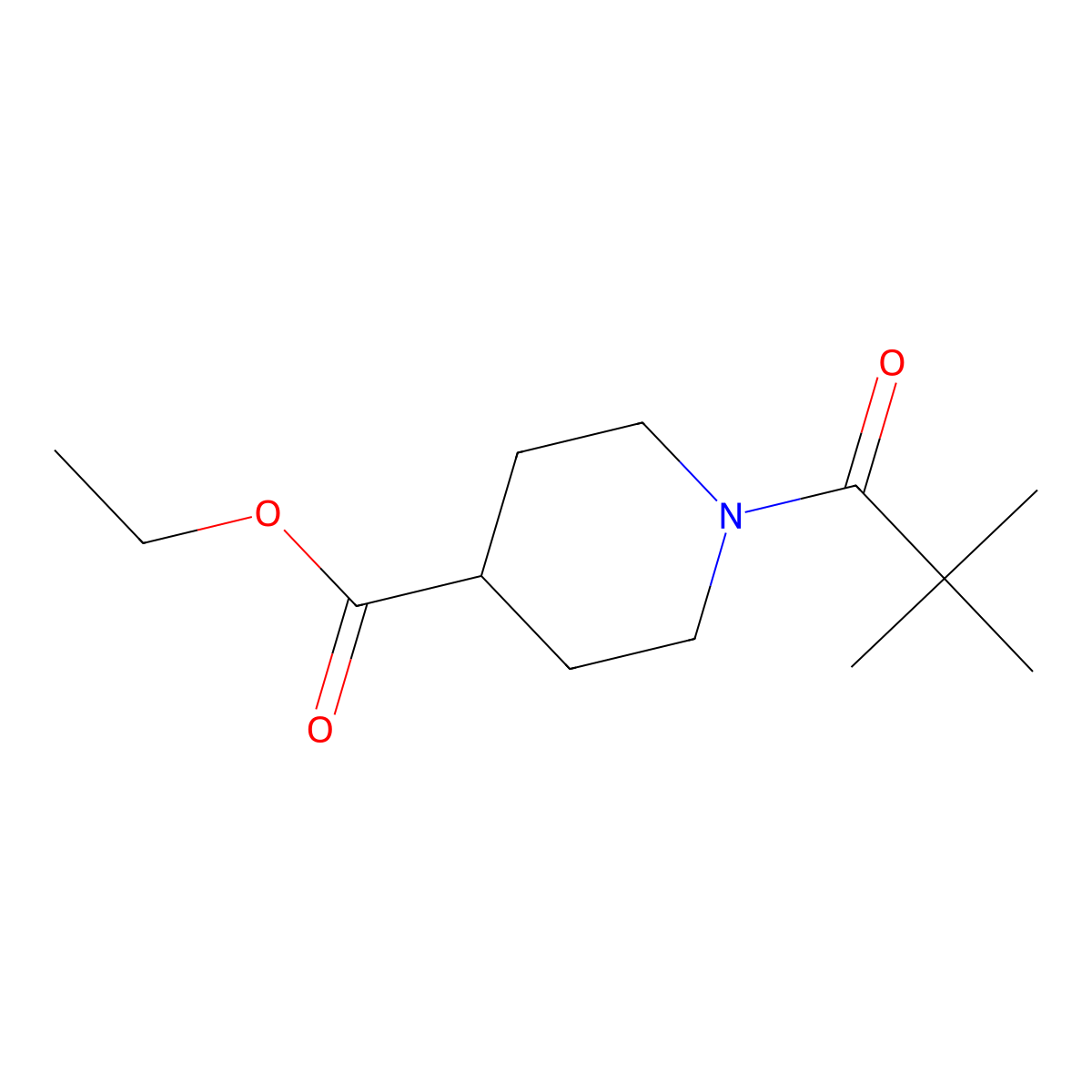 Ethyl 1-(2,2-dimethylpropanoyl)piperidine-4-carboxylate molecular structure, CAS 768290-38-6