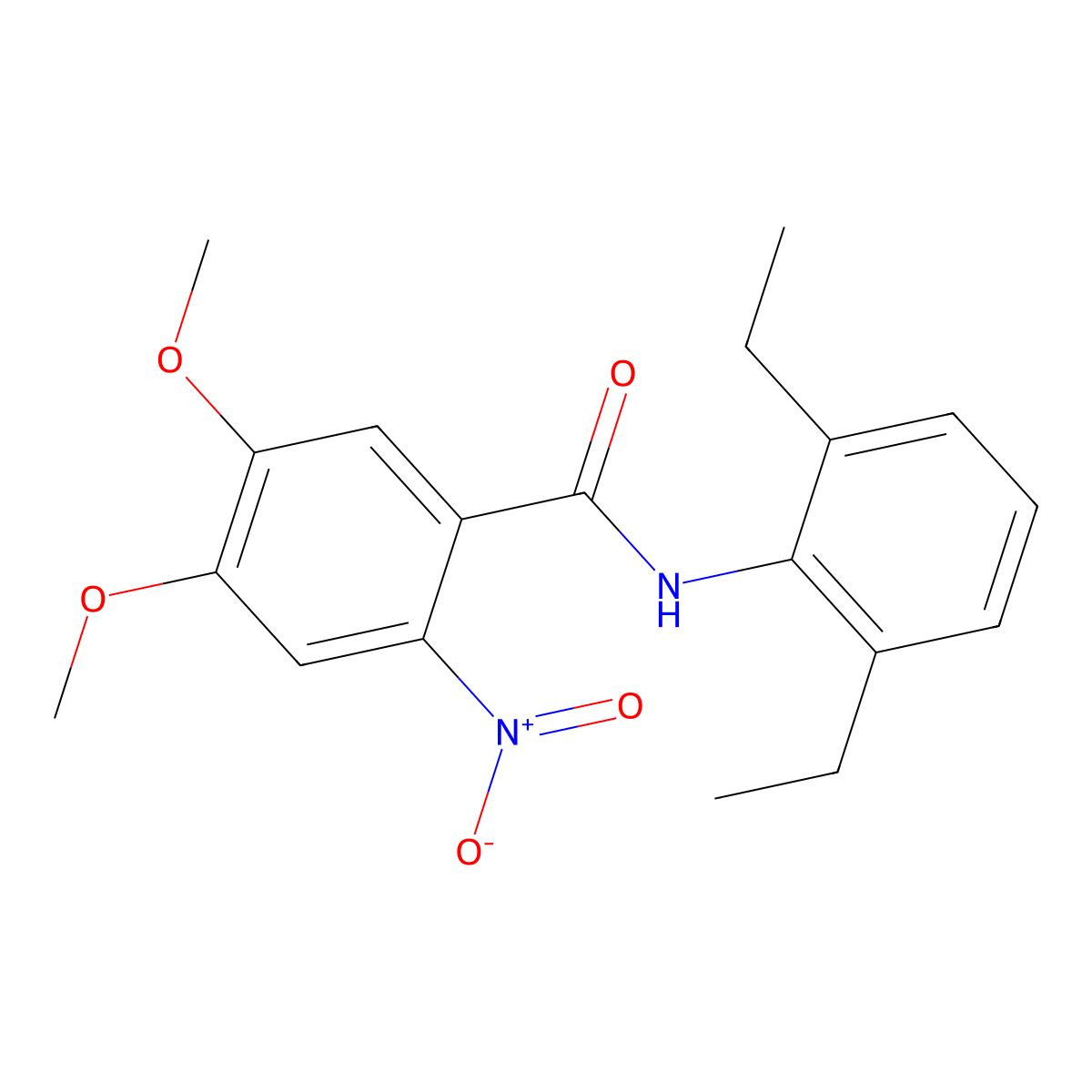 N-(2,6-diethylphenyl)-4,5-dimethoxy-2-nitrobenzamide molecular structure, CAS 768290-82-0