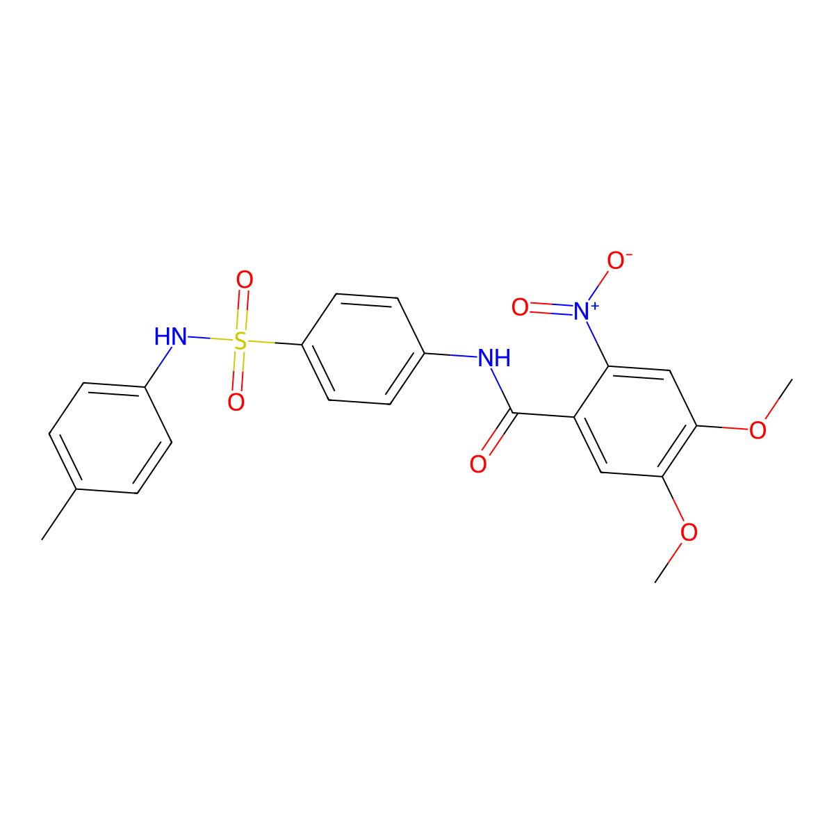 4,5-dimethoxy-N-[4-[(4-methylphenyl)sulfamoyl]phenyl]-2-nitrobenzamide molecular structure, CAS 768290-84-2