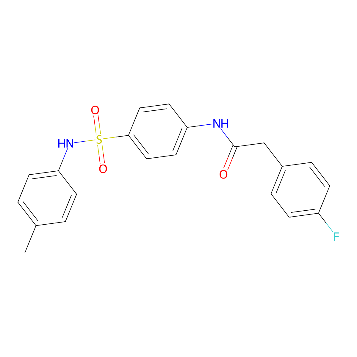 2-(4-fluorophenyl)-N-[4-[(4-methylphenyl)sulfamoyl]phenyl]acetamide molecular structure, CAS 768290-98-8