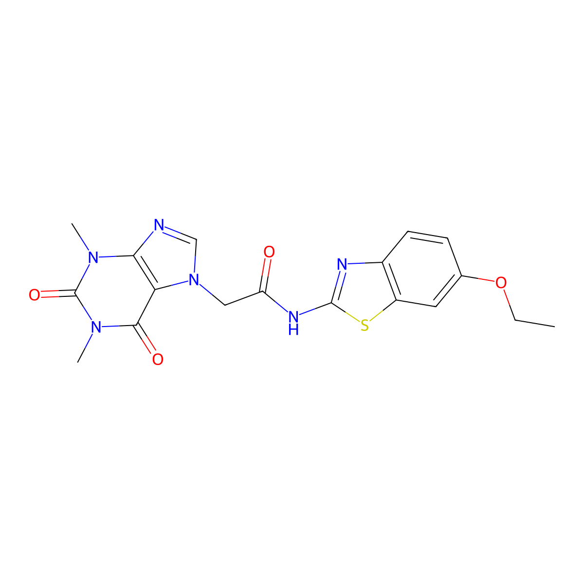 2-(1,3-dimethyl-2,6-dioxo-1,2,3,6-tetrahydro-7H-purin-7-yl)-N-(6-ethoxy-1,3-benzothiazol-2-yl)acetamide molecular structure, CAS 768291-13-0