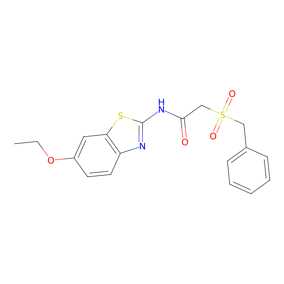 2-benzylsulfonyl-N-(6-ethoxy-1,3-benzothiazol-2-yl)acetamide molecular structure, CAS 768291-19-6