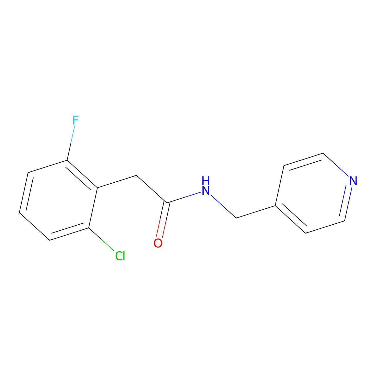 2-(2-chloro-6-fluorophenyl)-N-(pyridin-4-ylmethyl)acetamide molecular structure, CAS 768291-27-6