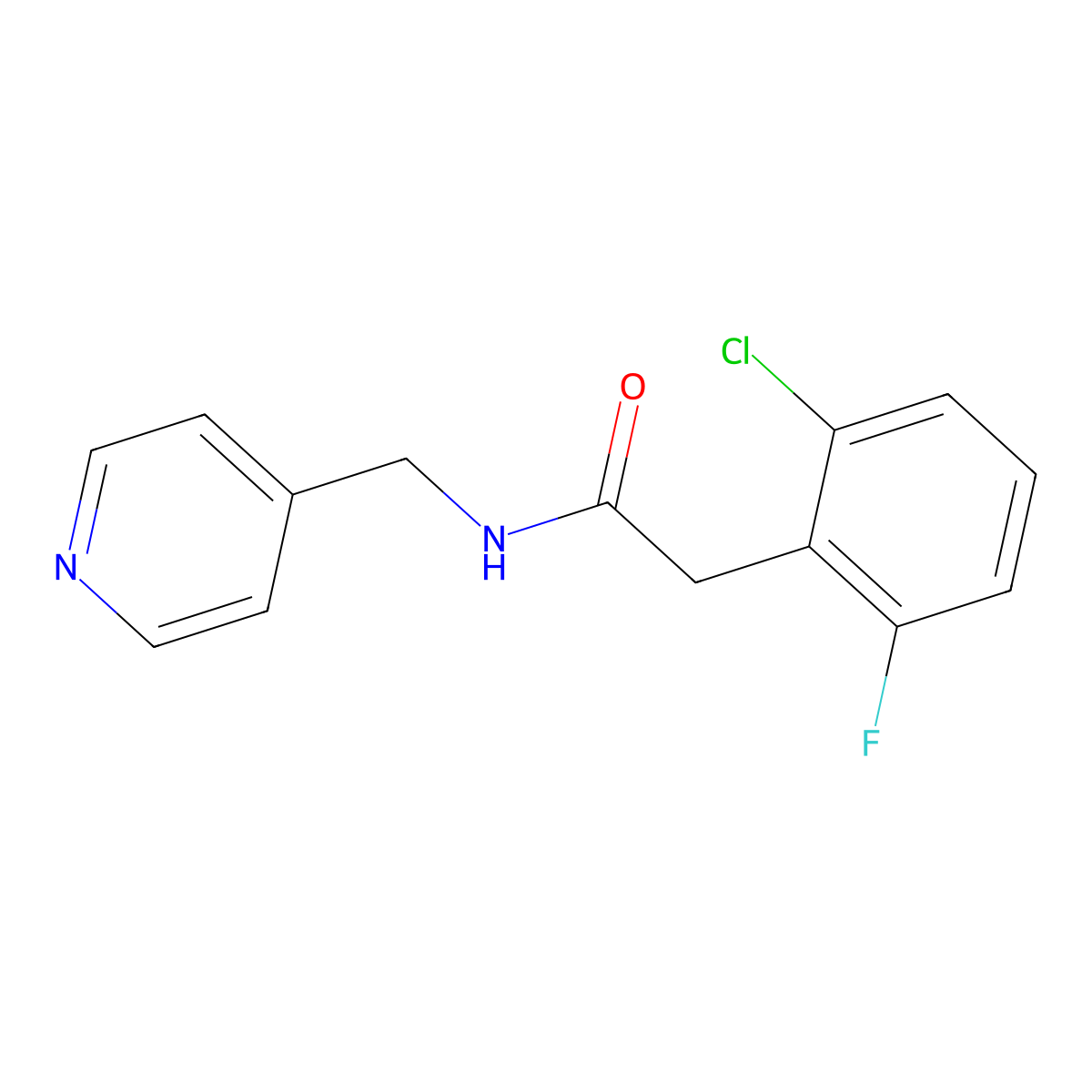 2-(2-chloro-6-fluorophenyl)-N-(pyridin-4-ylmethyl)acetamide molecular structure, CAS 768291-27-6