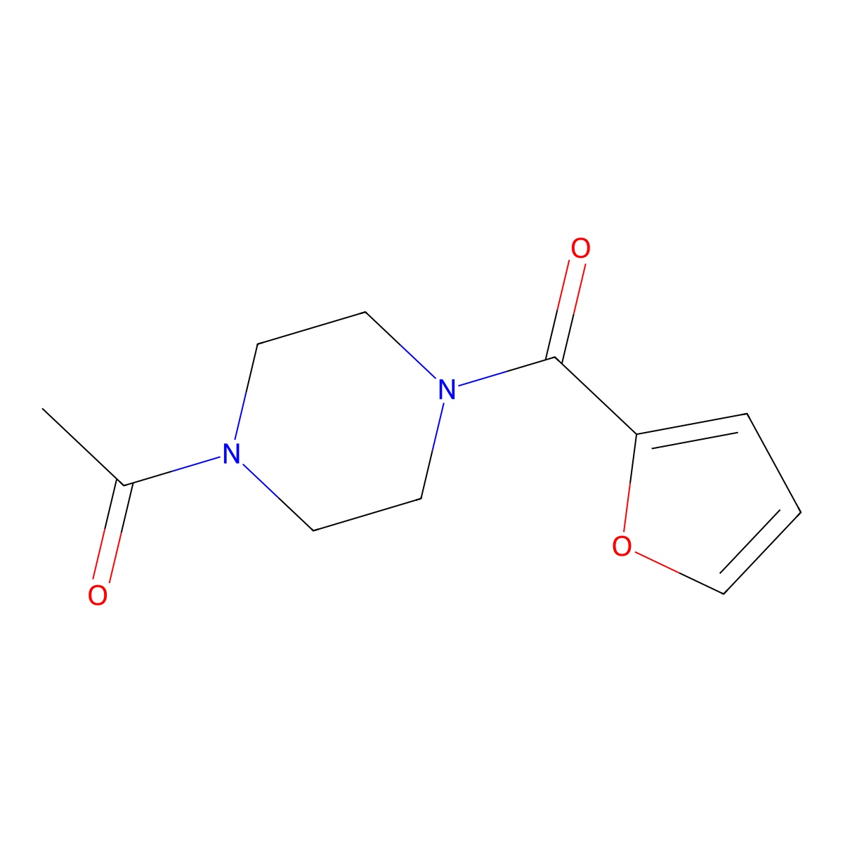 4-Acetyl 1-(2-furoyl)piperazine molecular structure, CAS 768292-07-5