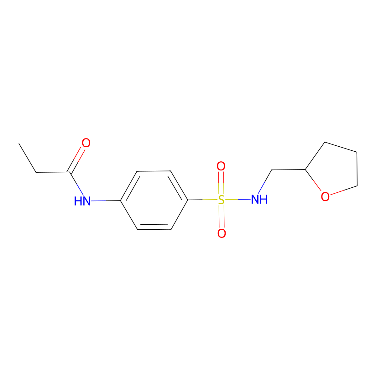 N-[4-(oxolan-2-ylmethylsulfamoyl)phenyl]propanamide molecular structure, CAS 768292-60-0