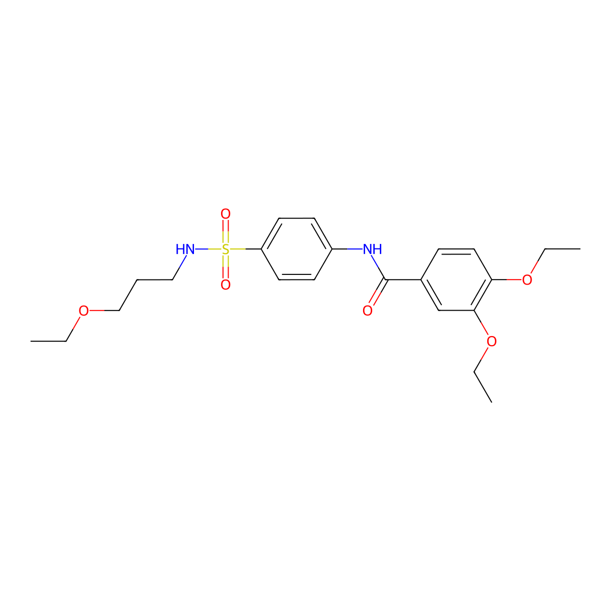 3,4-diethoxy-N-[4-(3-ethoxypropylsulfamoyl)phenyl]benzamide molecular structure, CAS 768292-71-3