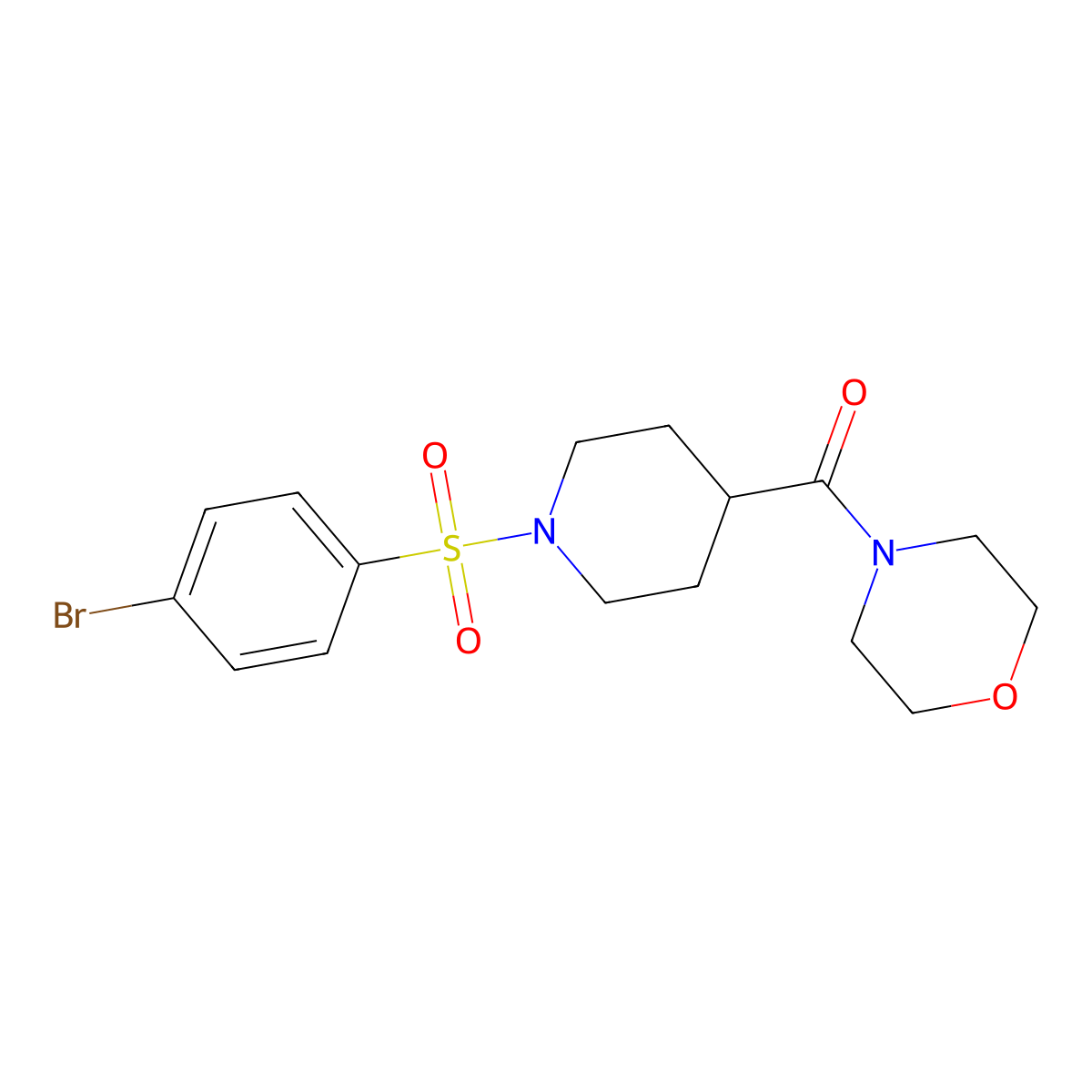 [1-(4-Bromophenyl)sulfonylpiperidin-4-yl]-morpholin-4-ylmethanone molecular structure, CAS 768293-37-4