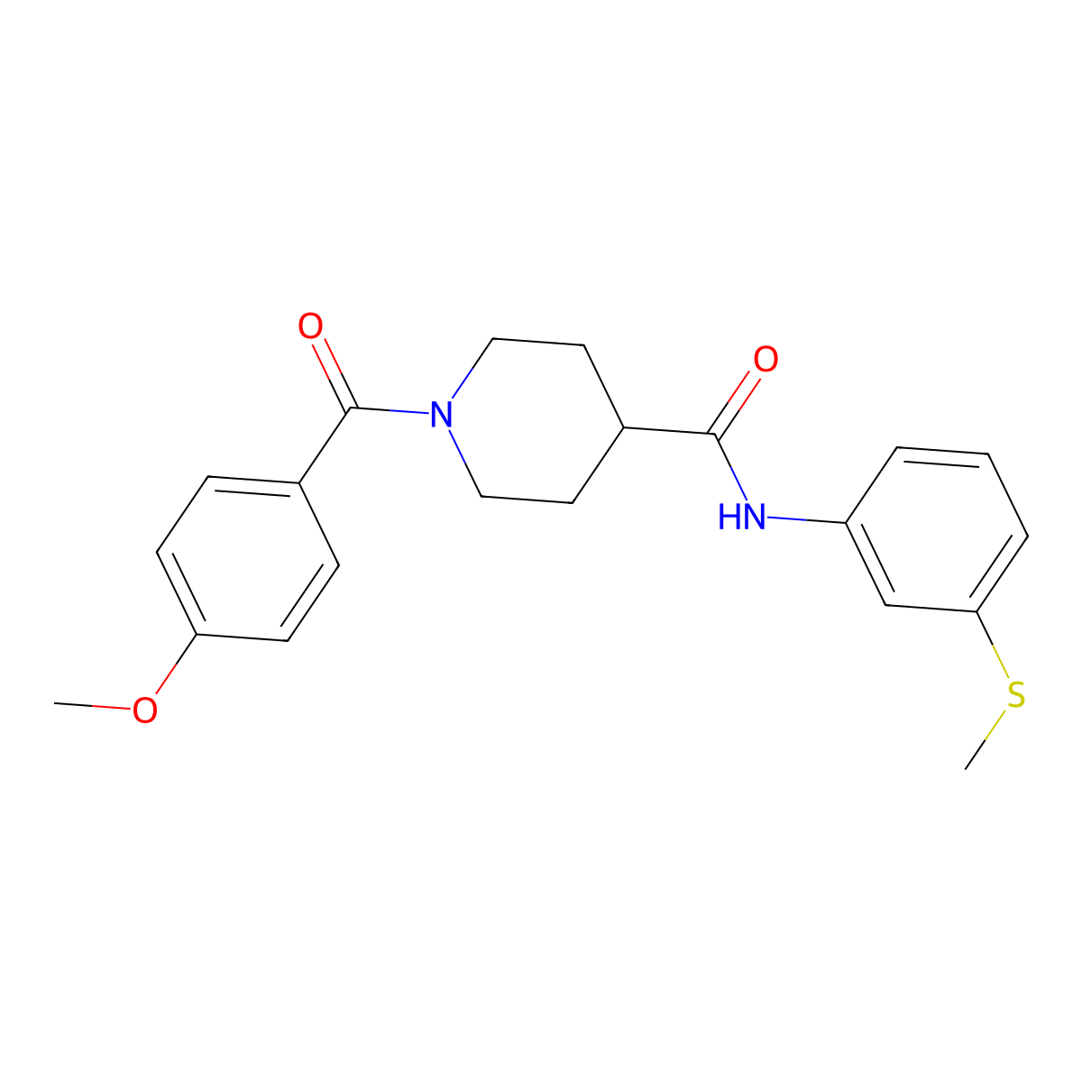 1-(4-methoxybenzoyl)-N-(3-methylsulfanylphenyl)piperidine-4-carboxamide molecular structure, CAS 768293-57-8