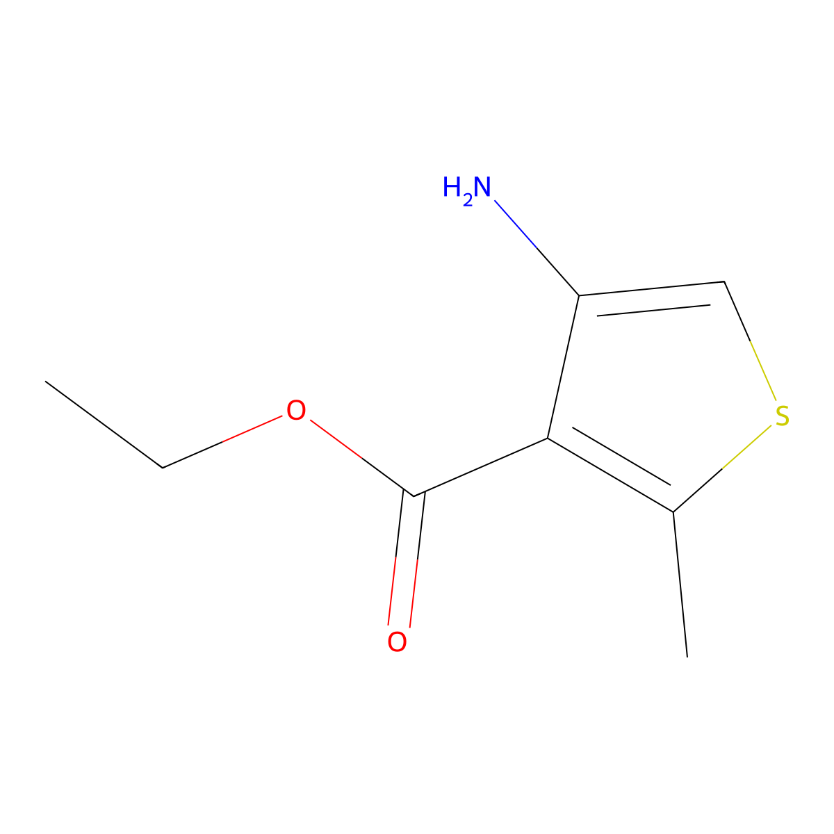 Ethyl 4-amino-2-methylthiophene-3-carboxylate molecular structure, CAS 768298-63-1